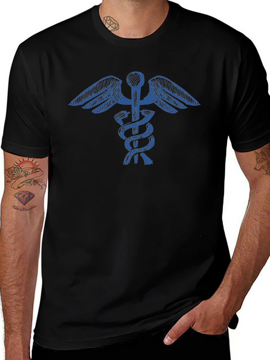 Caduceus T-Shirt - Medical Symbol Tee - Black