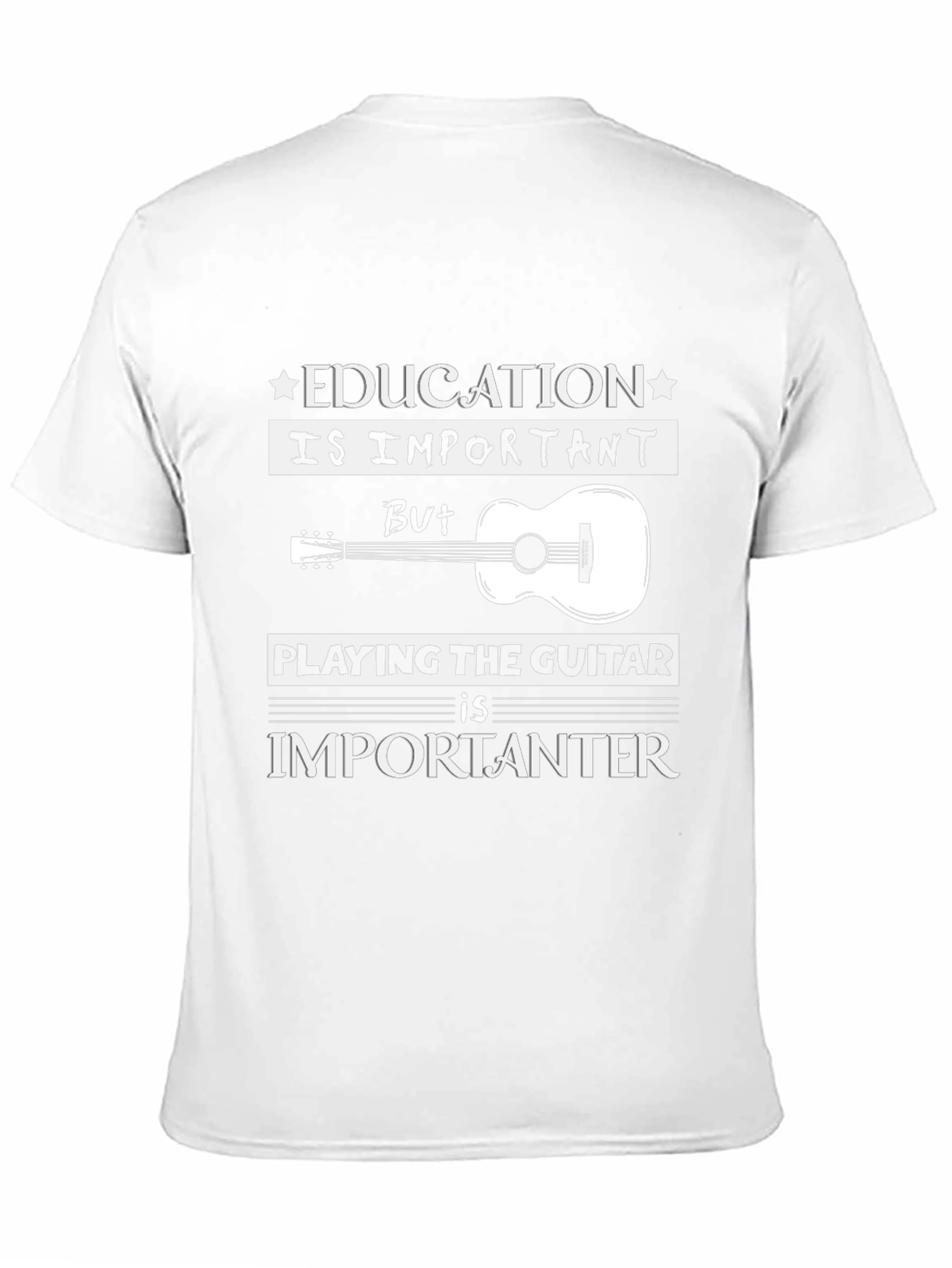 Education vs Guitar T-Shirt: Musicians Tee