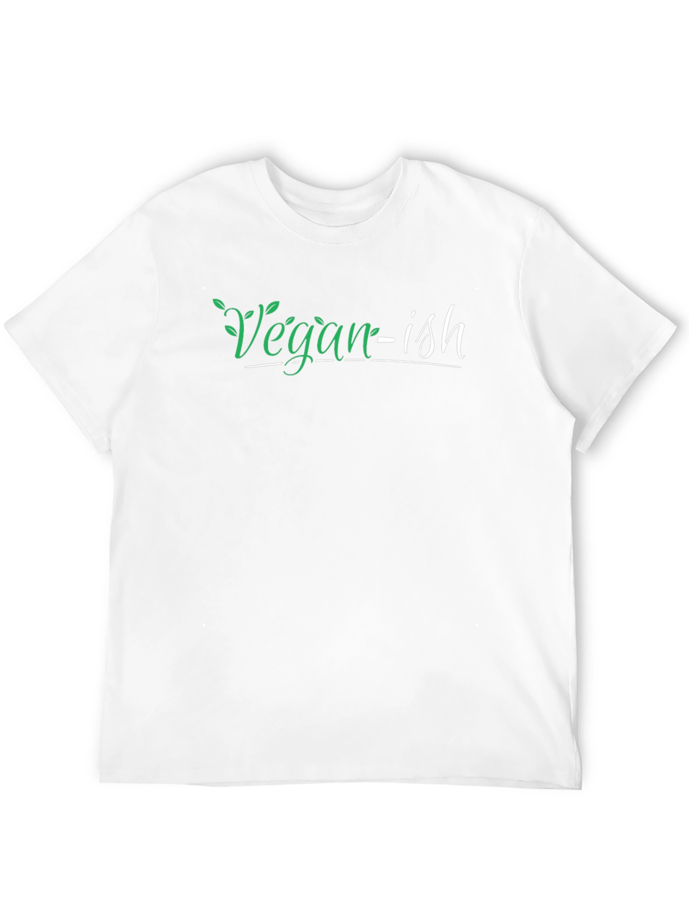 Vegan-ish T-Shirt - Green and White Graphic Tee