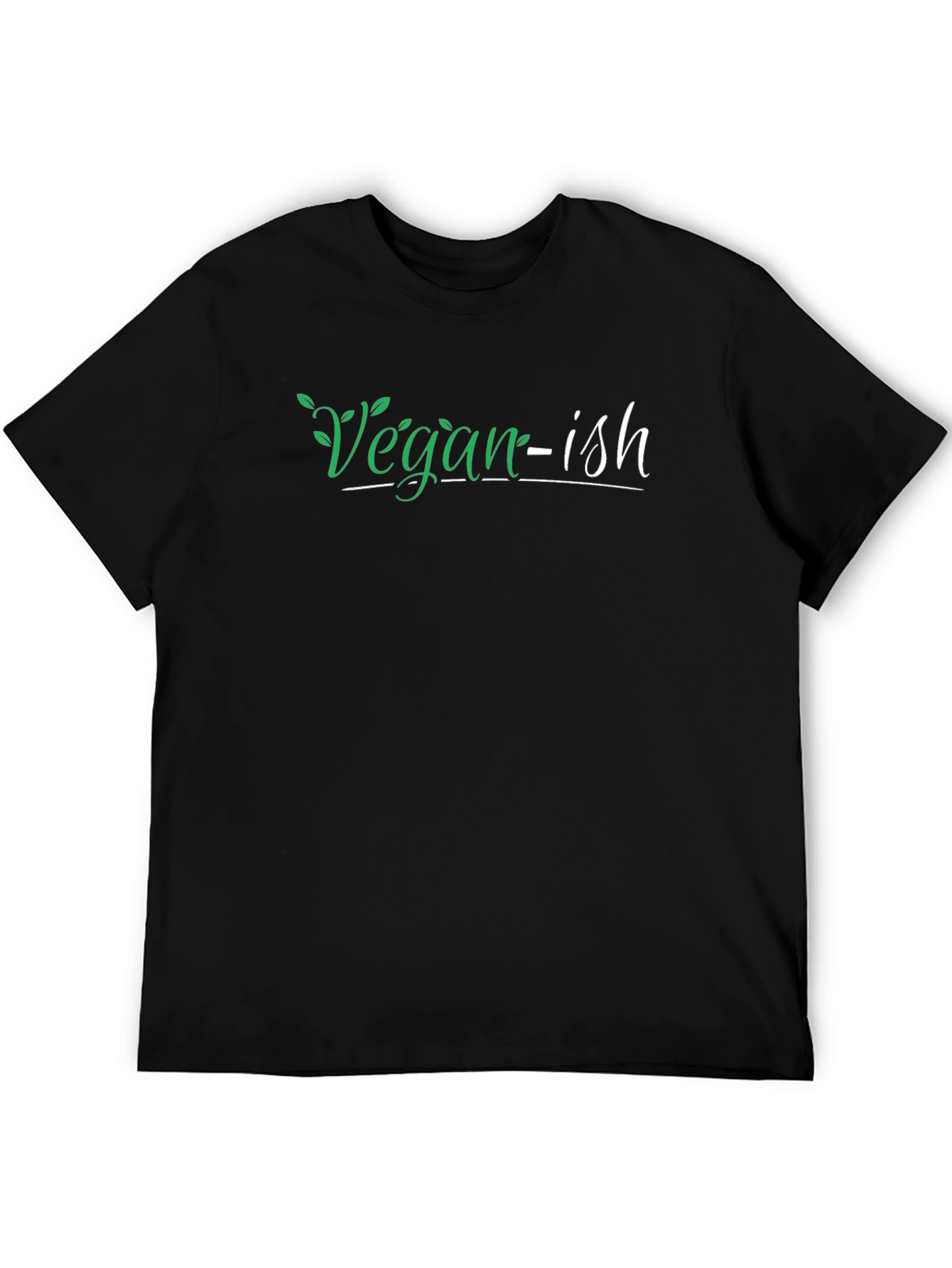 Vegan-ish T-Shirt - Green and White Graphic Tee