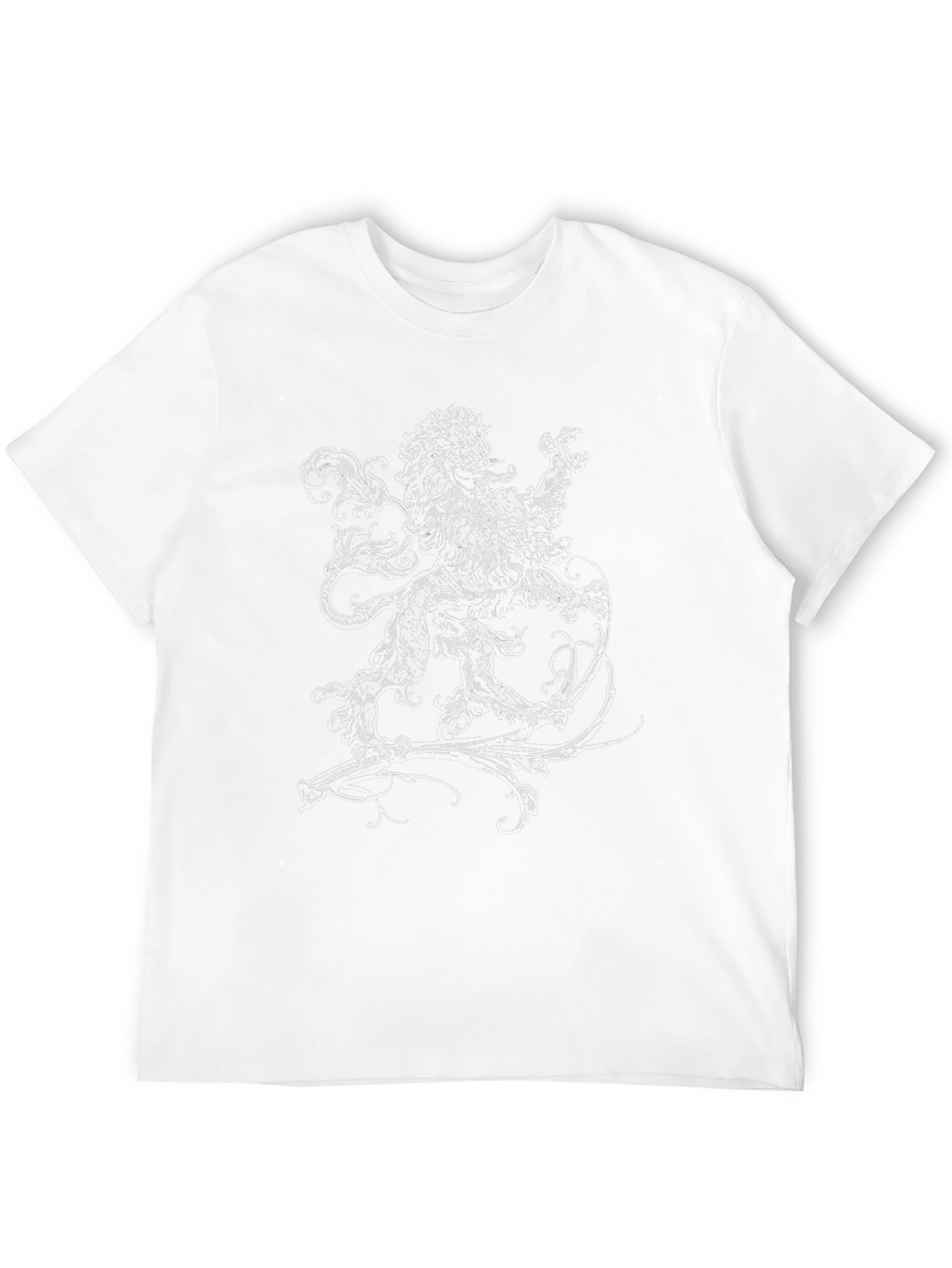 Black Graphic Tee with Lion Design