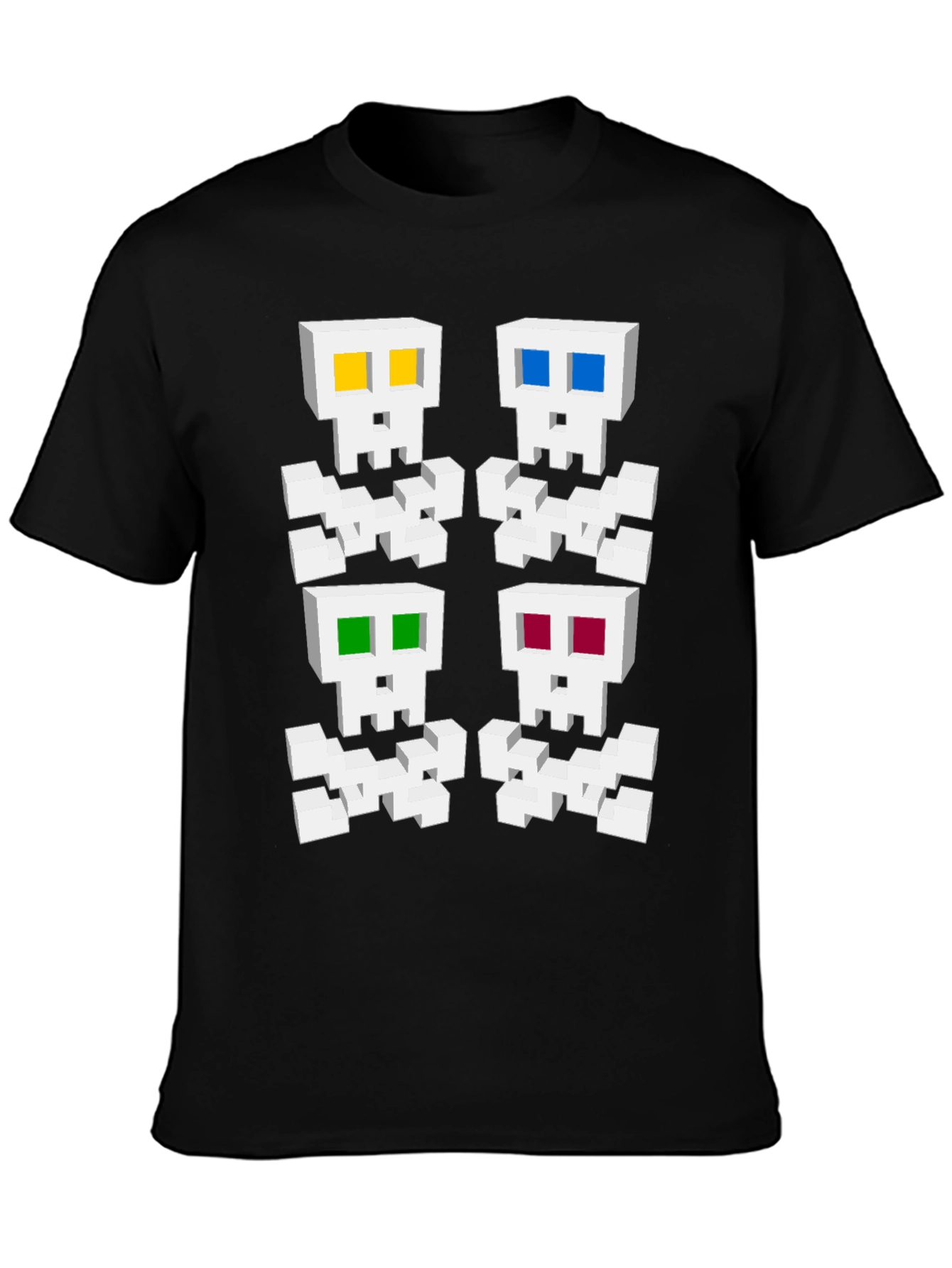 Pixelated Skull Graphic Tee - Unique Gamer Style