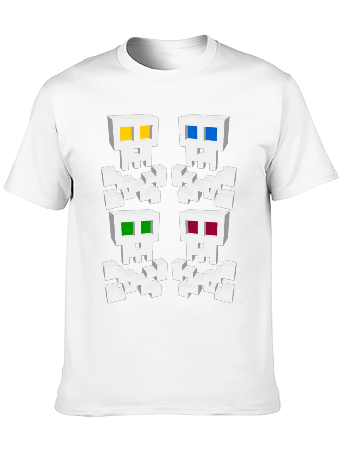 Pixelated Skull Graphic Tee - Unique Gamer Style
