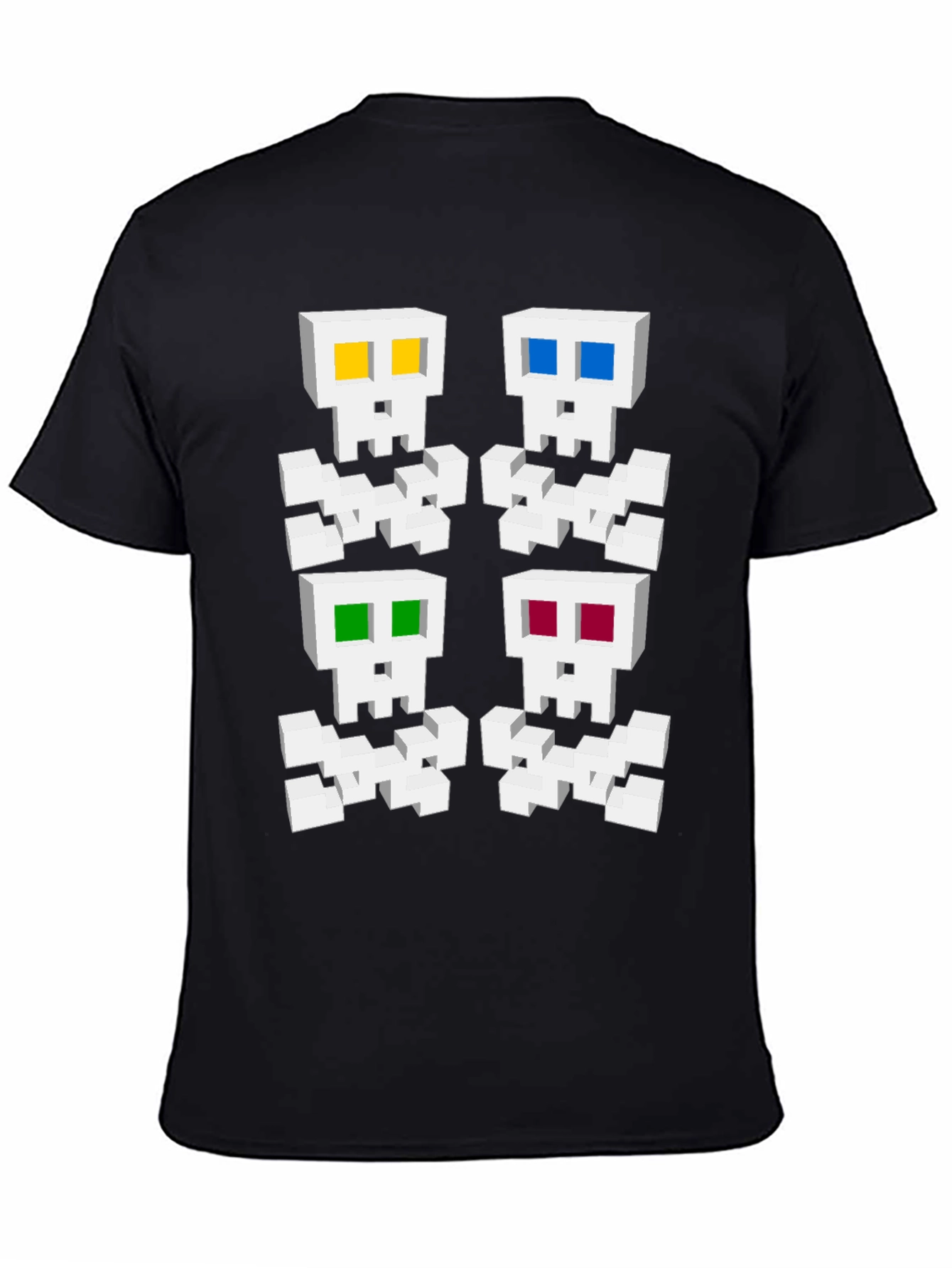 Pixelated Skull Graphic Tee - Unique Gamer Style