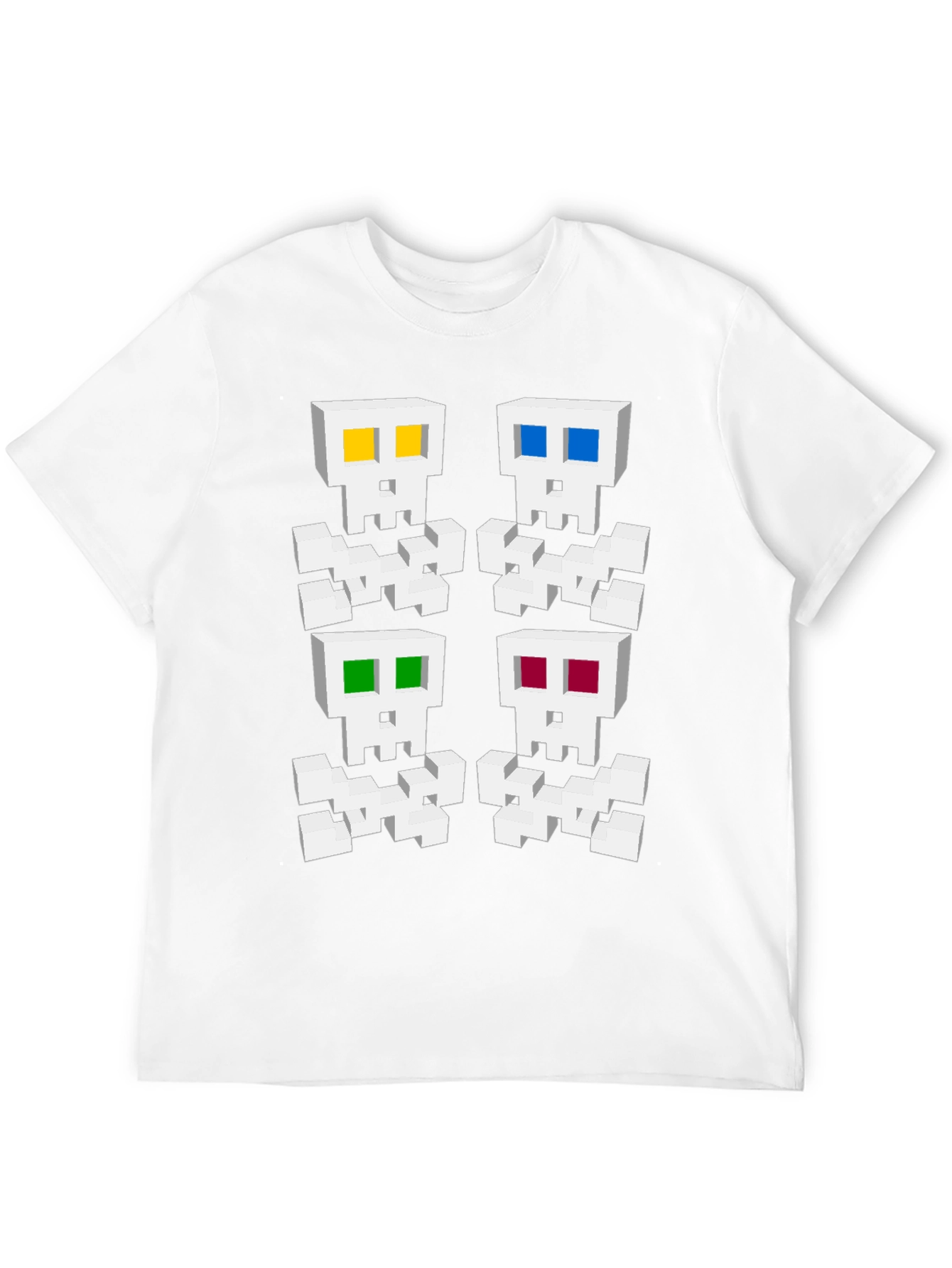 Pixelated Skull Graphic Tee - Unique Gamer Style