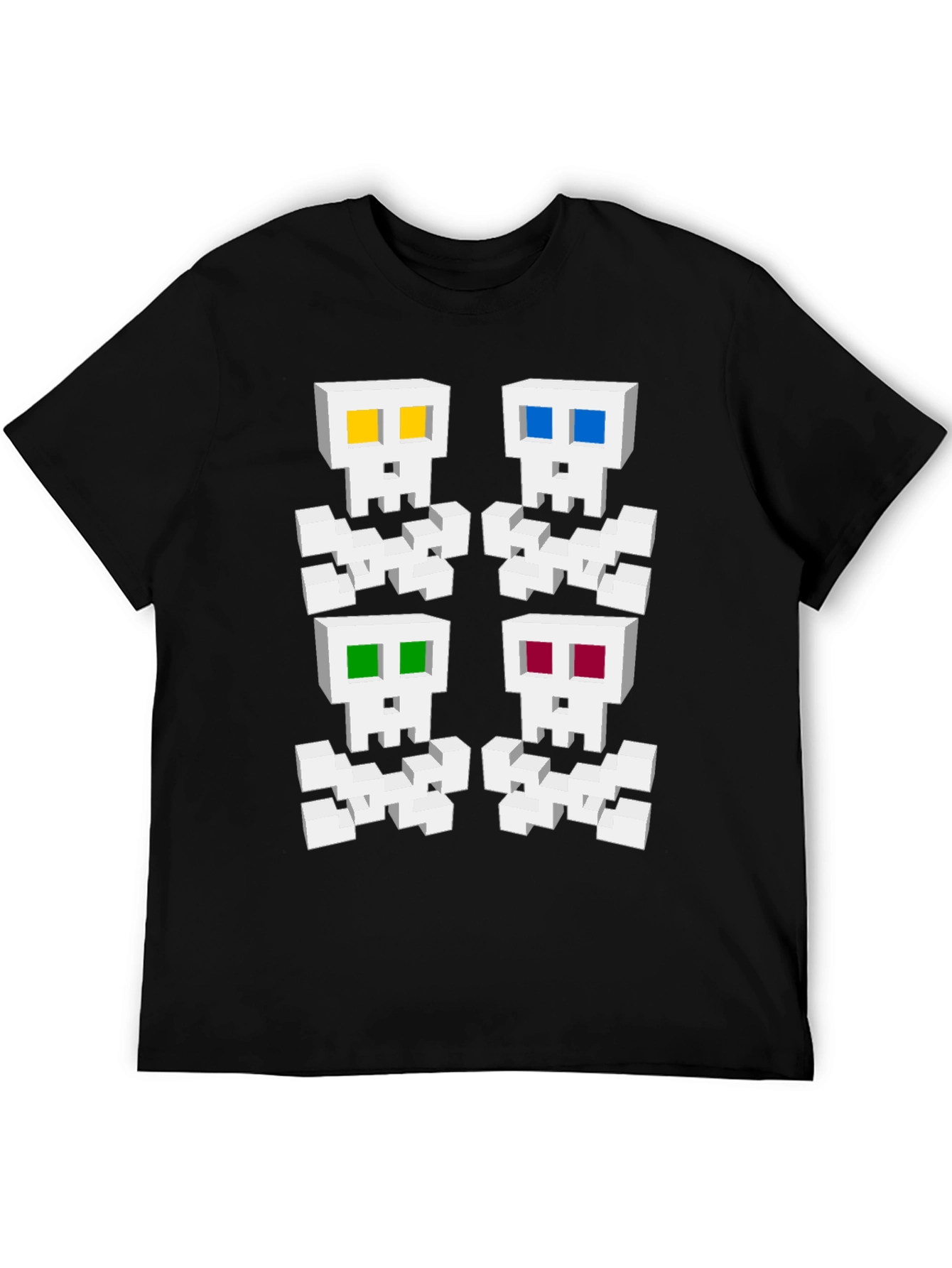Pixelated Skull Graphic Tee - Unique Gamer Style