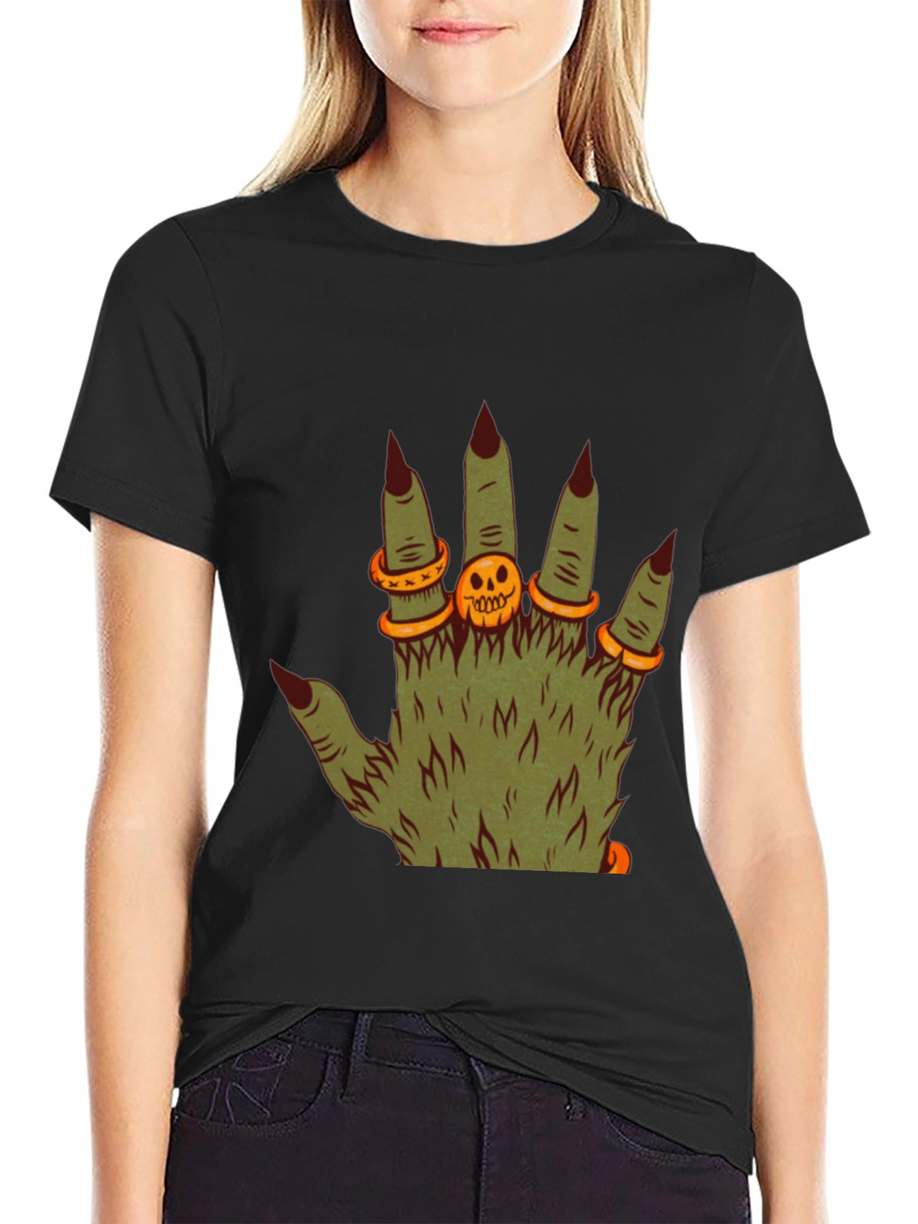 Monster Hand Halloween T-Shirt - Spooky Season Apparel