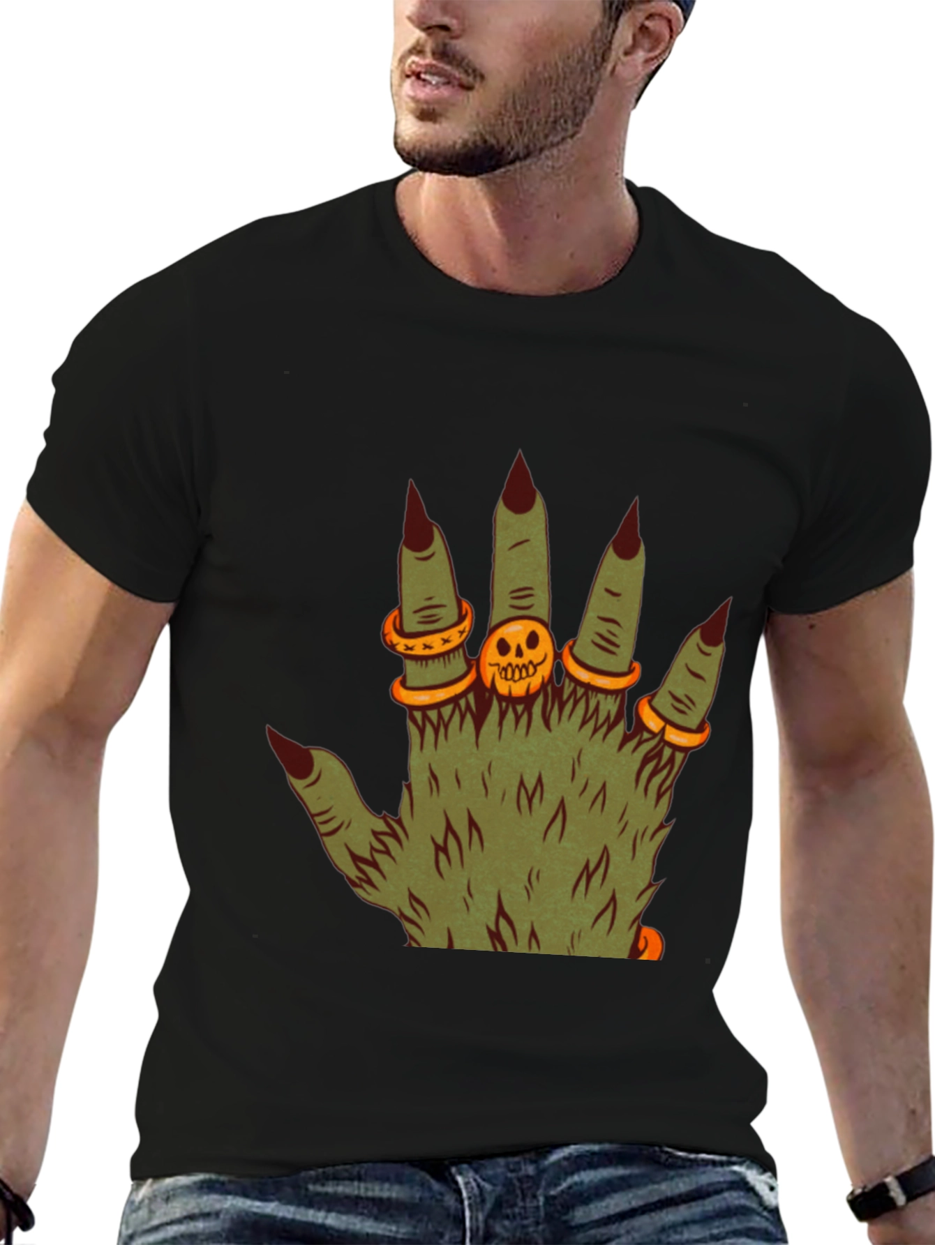 Monster Hand Halloween T-Shirt - Spooky Season Apparel