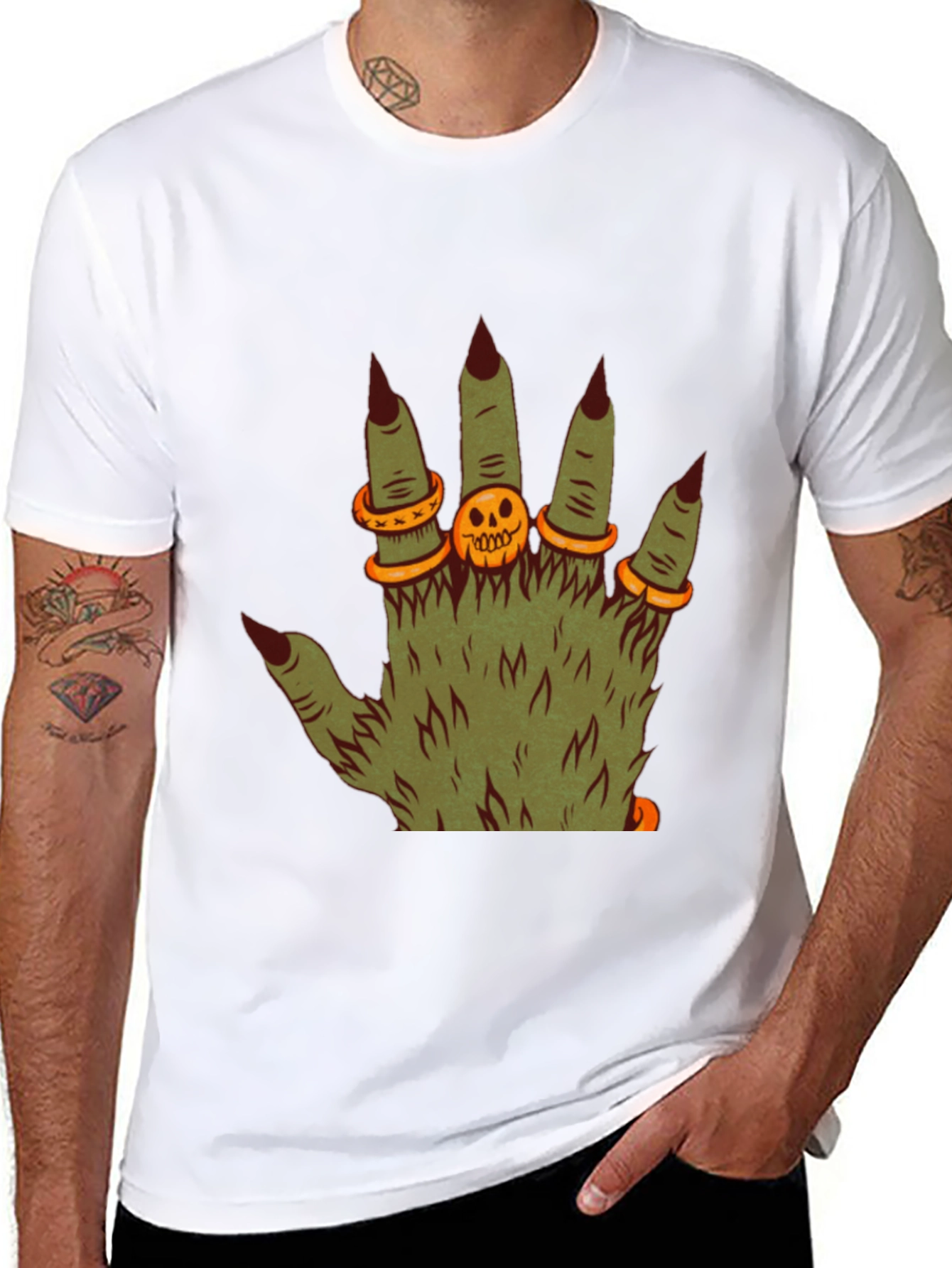 Monster Hand Halloween T-Shirt - Spooky Season Apparel