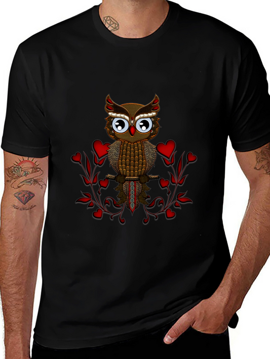 Owl Heart T-Shirt - Graphic Print Tee