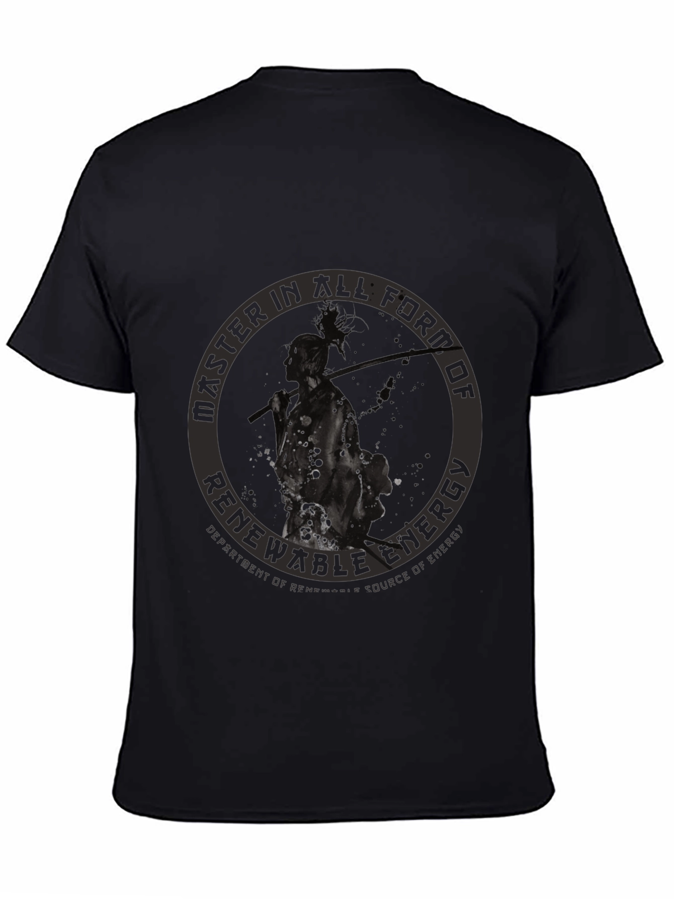 Renewable Energy Graphic Print Black T-Shirt