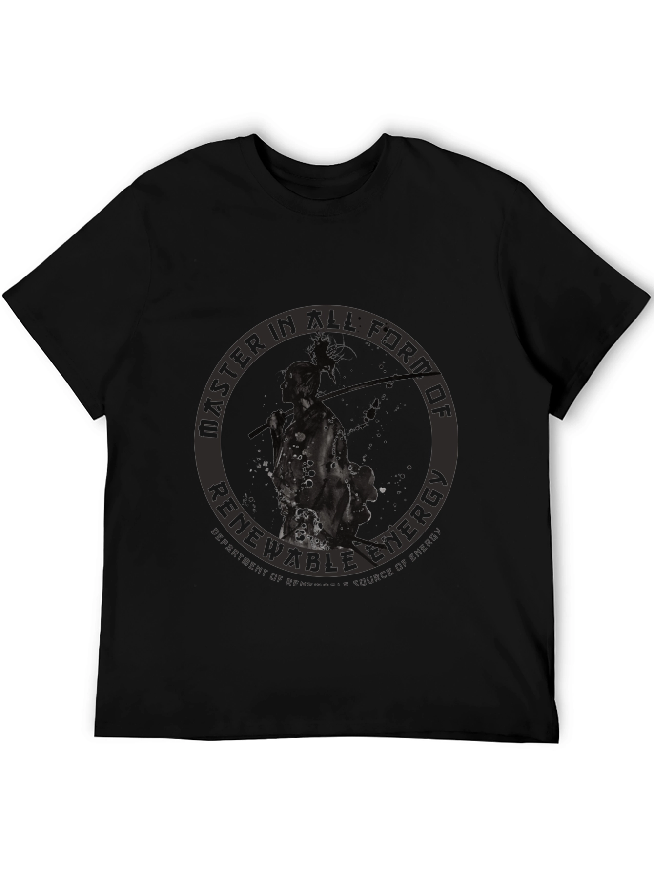 Renewable Energy Graphic Print Black T-Shirt
