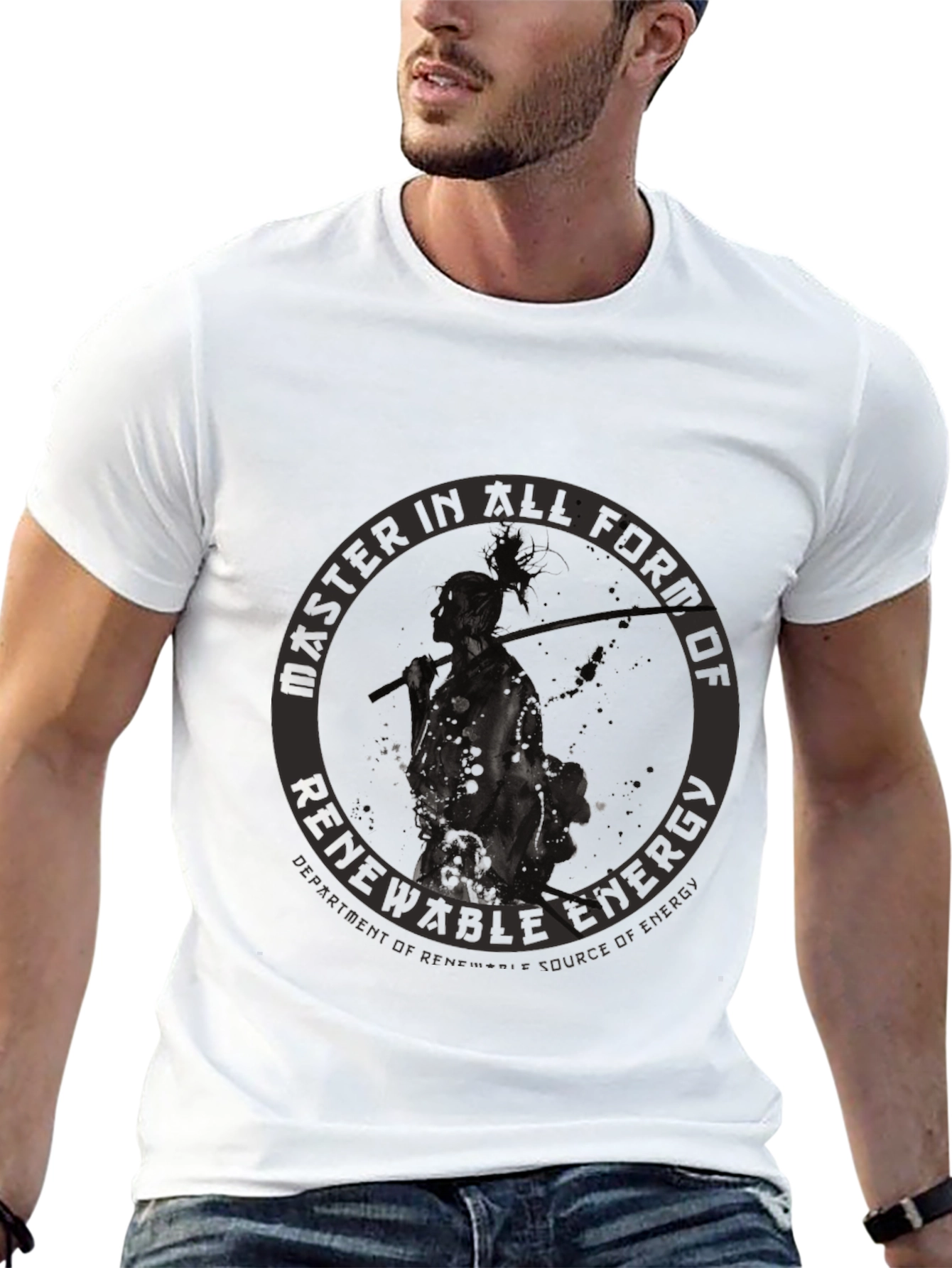 Renewable Energy Graphic Print Black T-Shirt