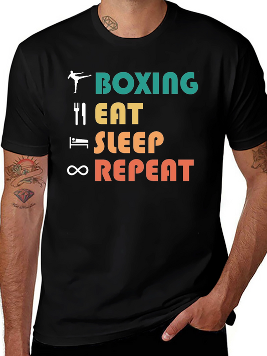 Boxing Eat Sleep Repeat Graphic Tee