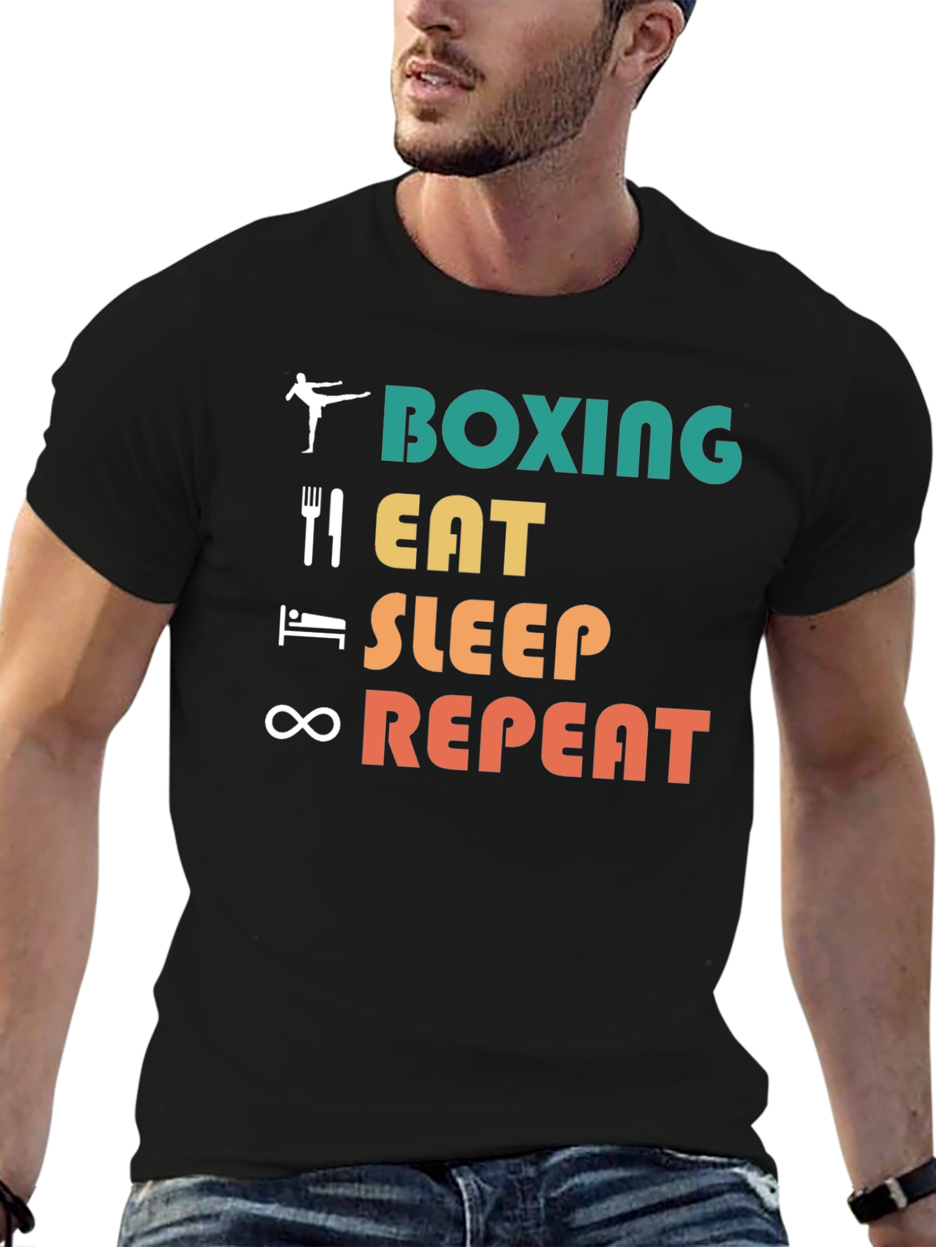 Boxing Eat Sleep Repeat Graphic Tee
