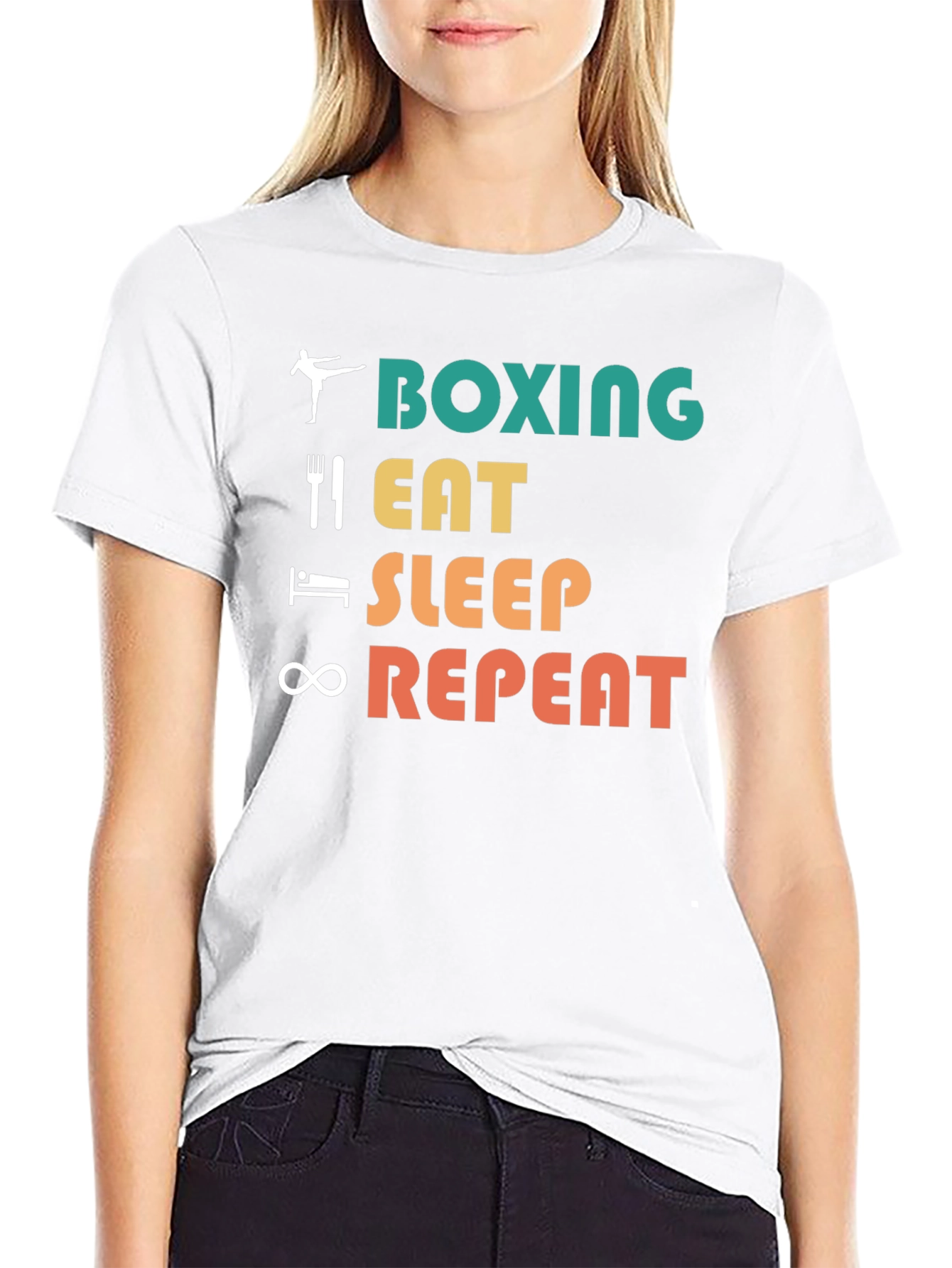 Boxing Eat Sleep Repeat Graphic Tee