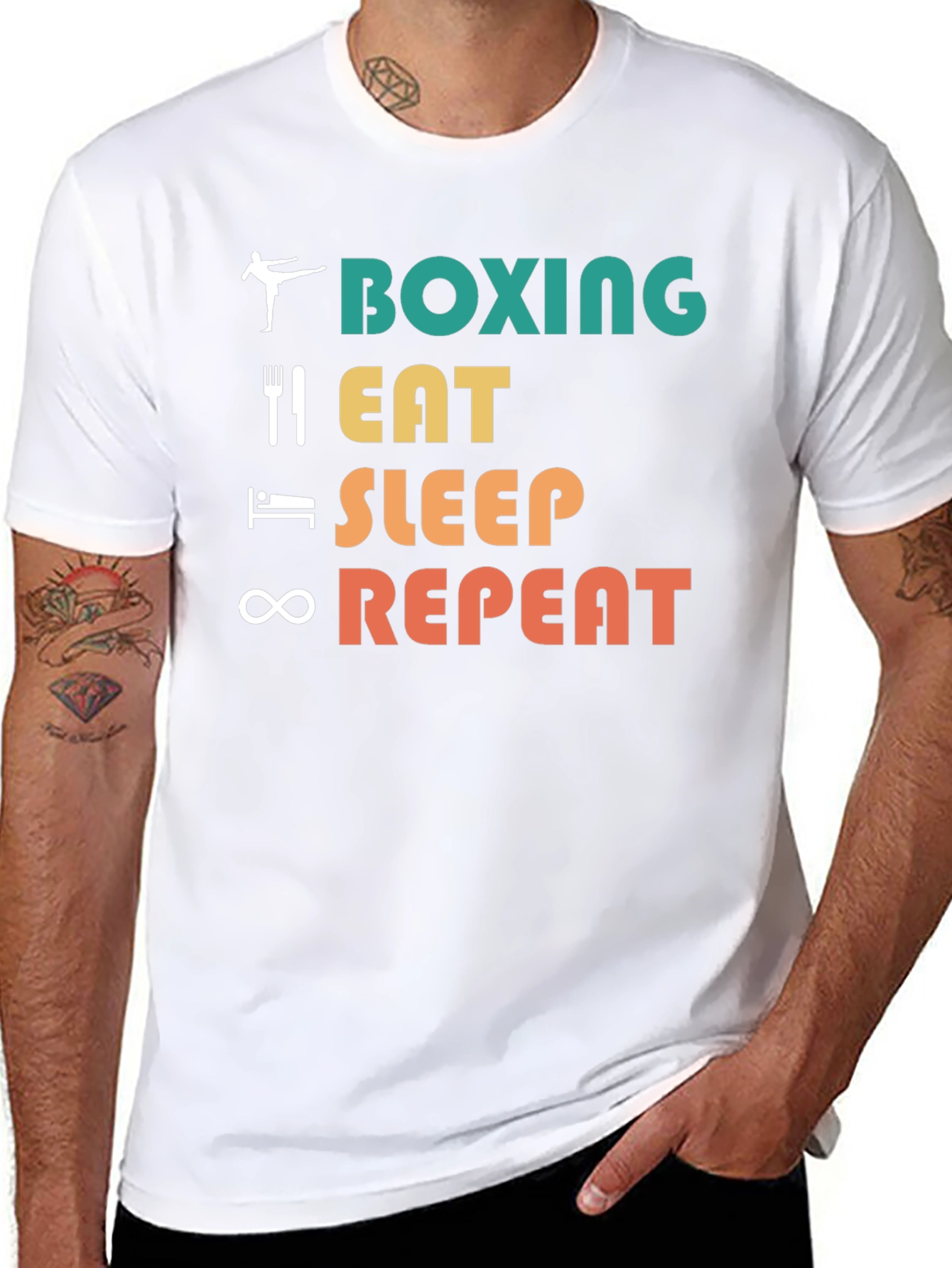 Boxing Eat Sleep Repeat Graphic Tee