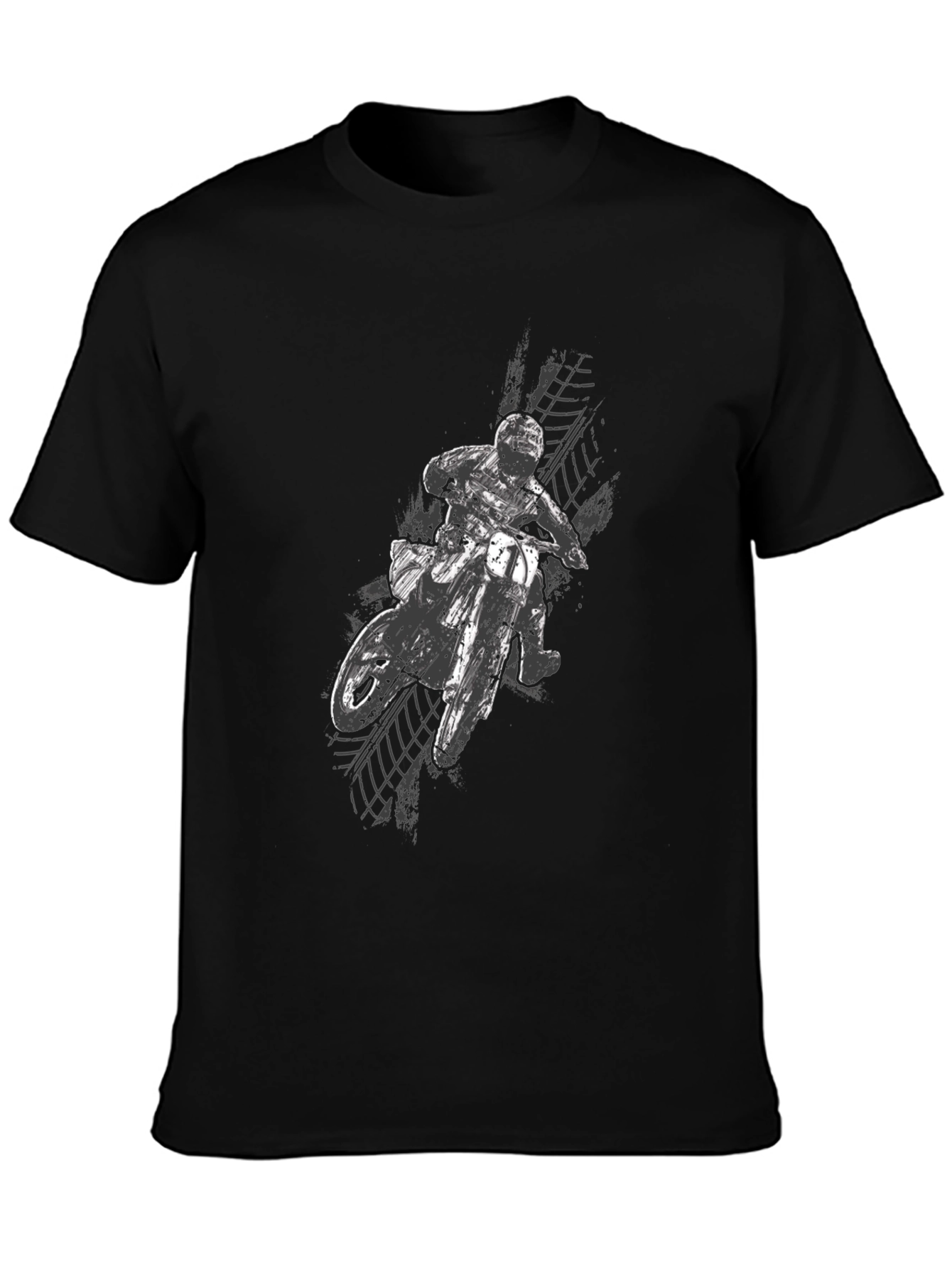 Dirt Bike Rider Graphic Black T-Shirt