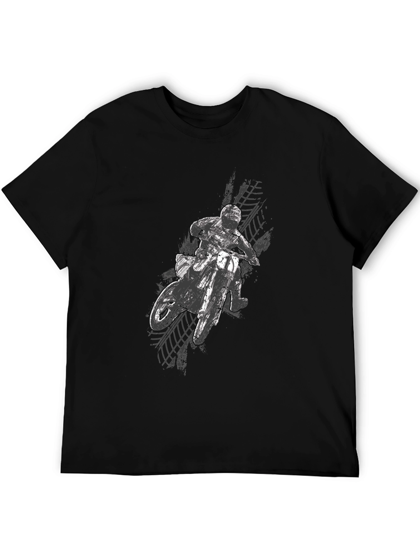 Dirt Bike Rider Graphic Black T-Shirt