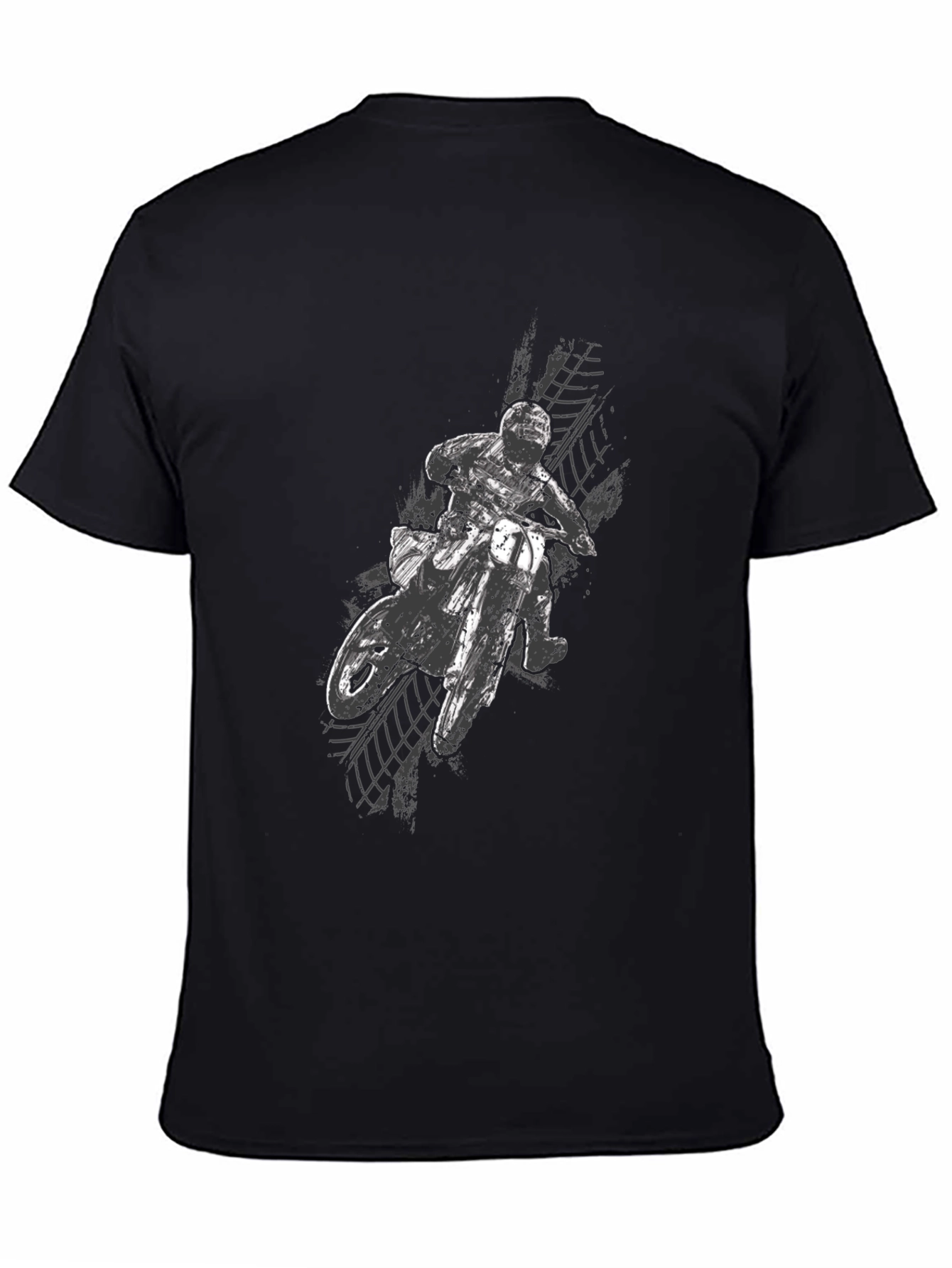 Dirt Bike Rider Graphic Black T-Shirt