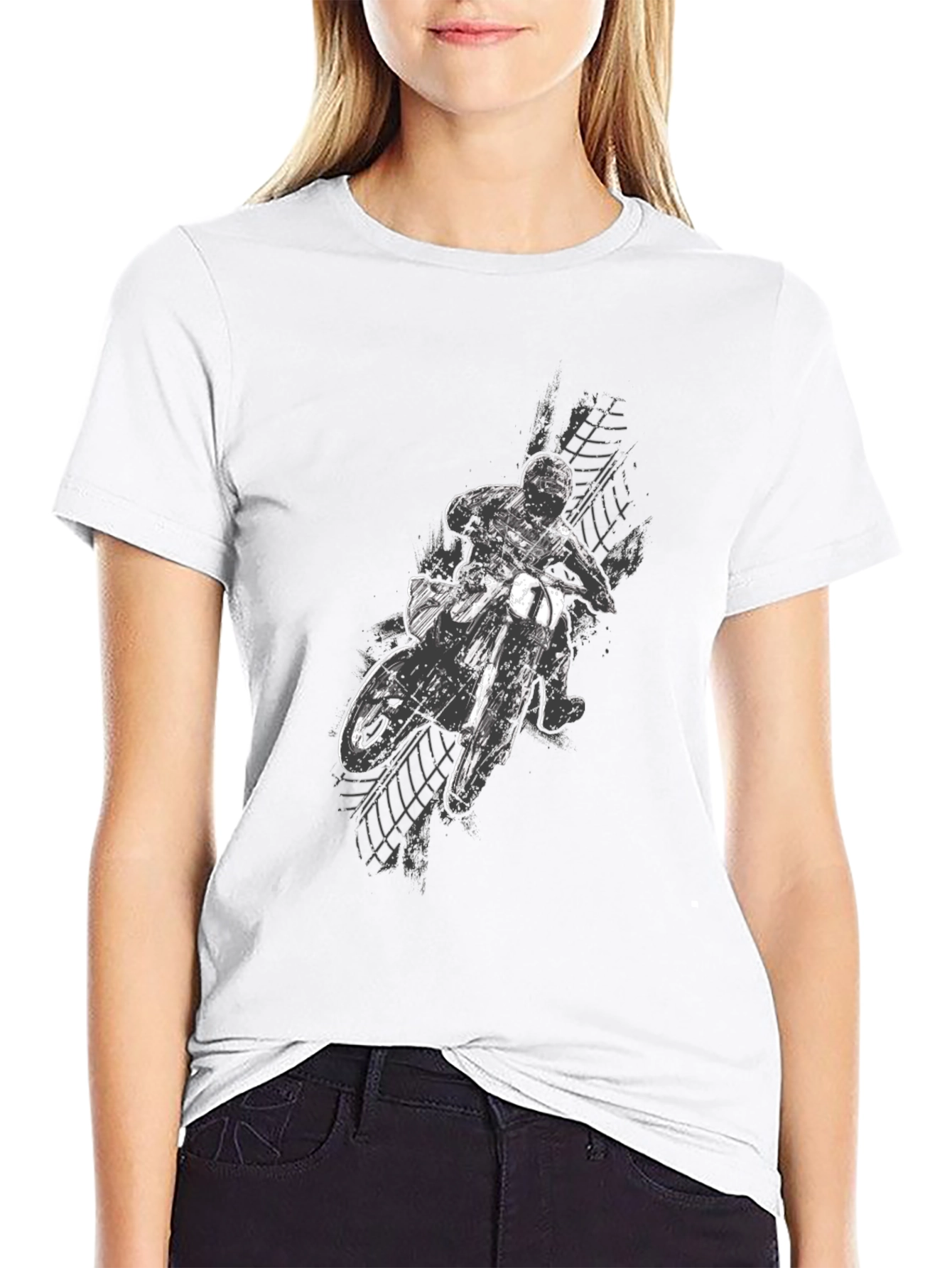 Dirt Bike Rider Graphic Black T-Shirt