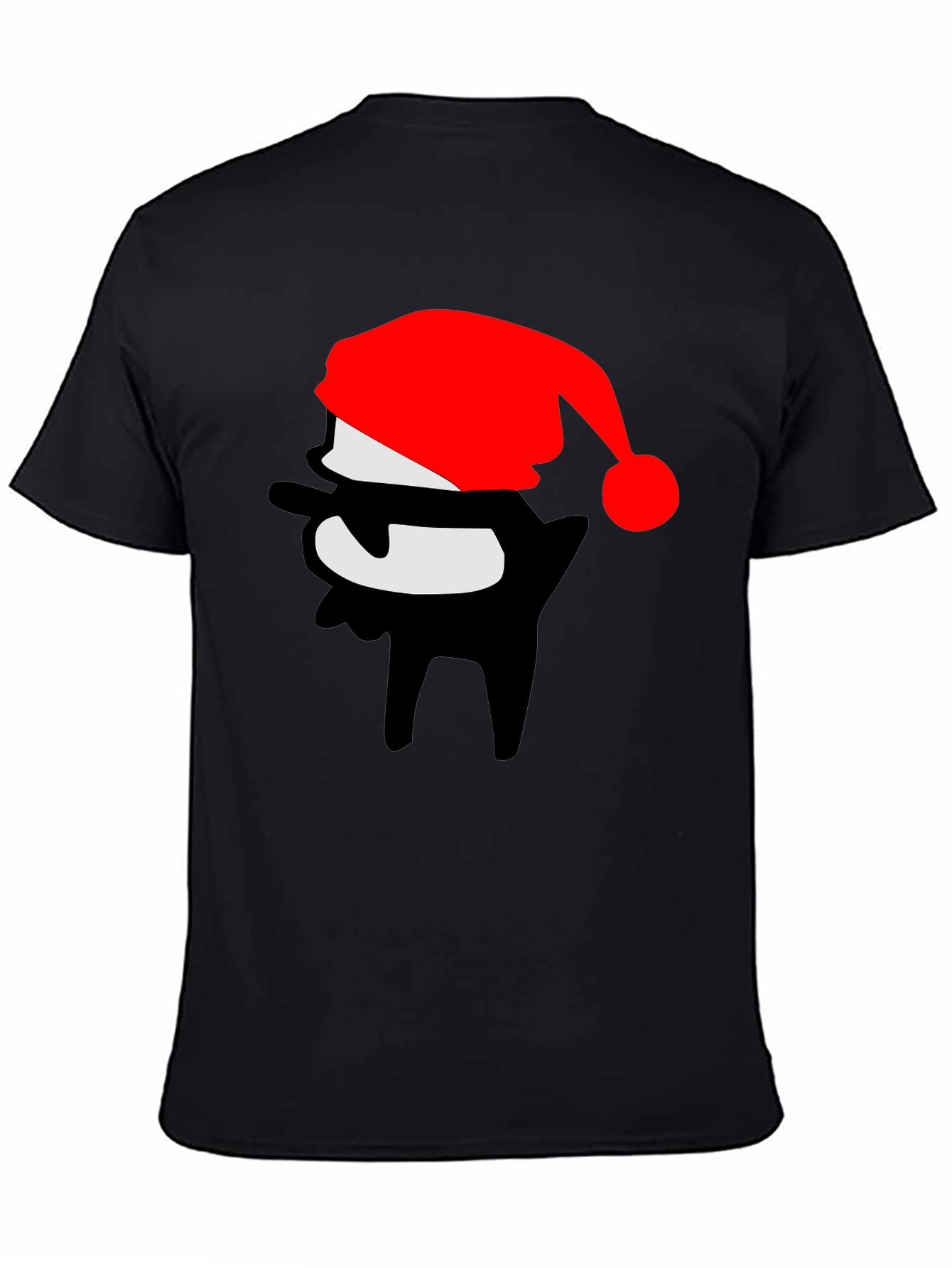 Festive Dab Santa T-Shirt - Black Crew Neck