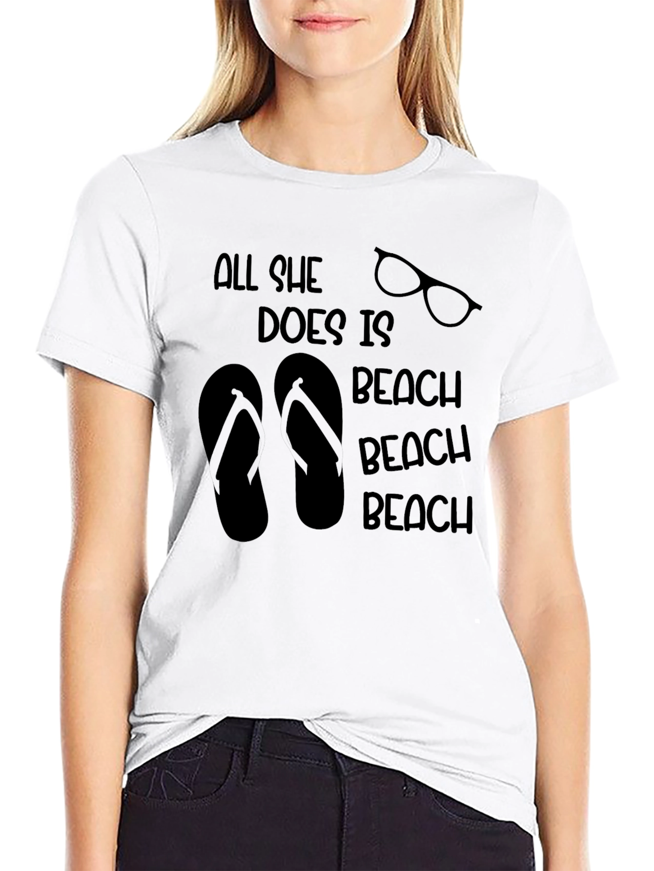 All She Does Is Beach T-Shirt