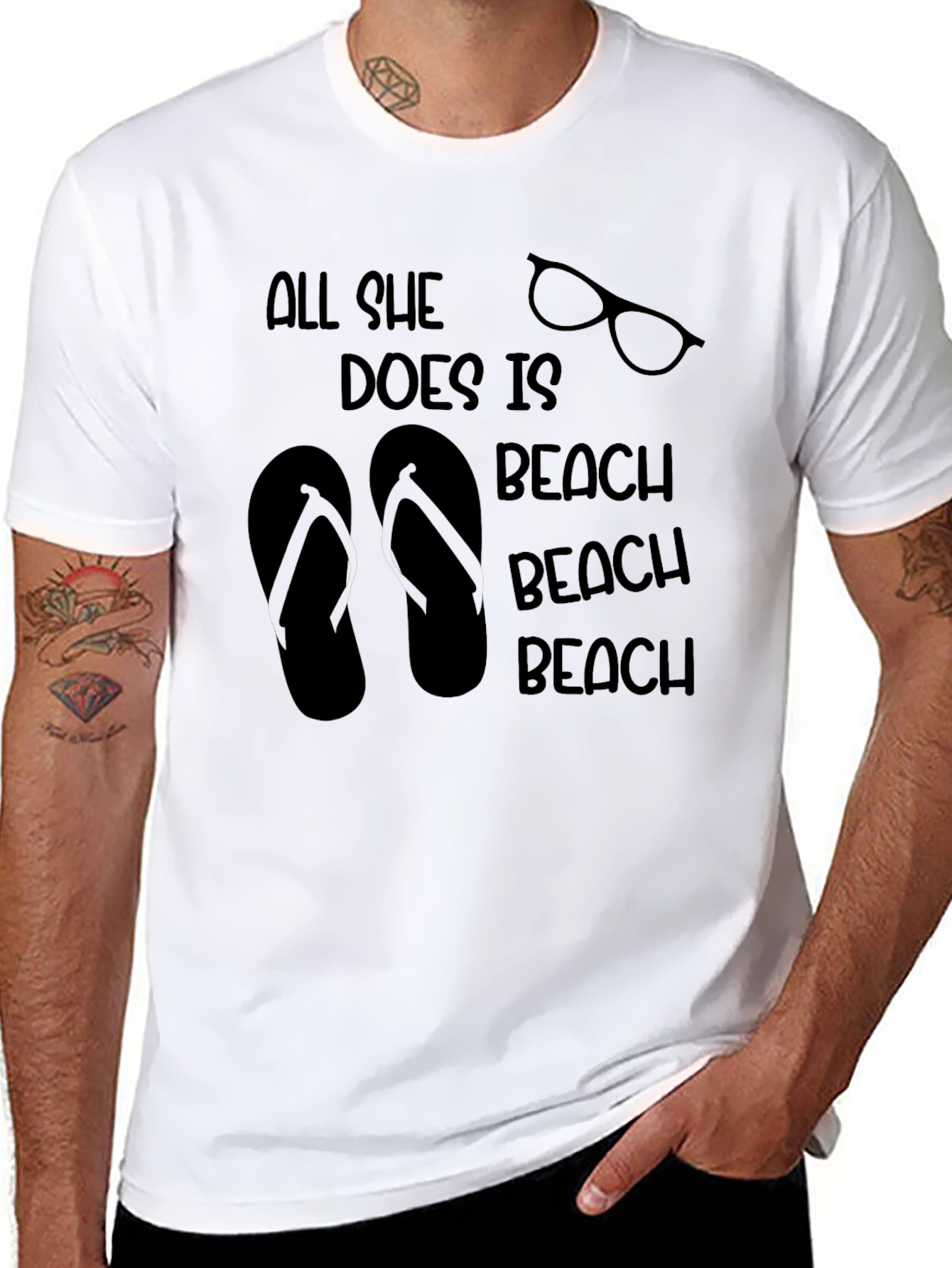 All She Does Is Beach T-Shirt