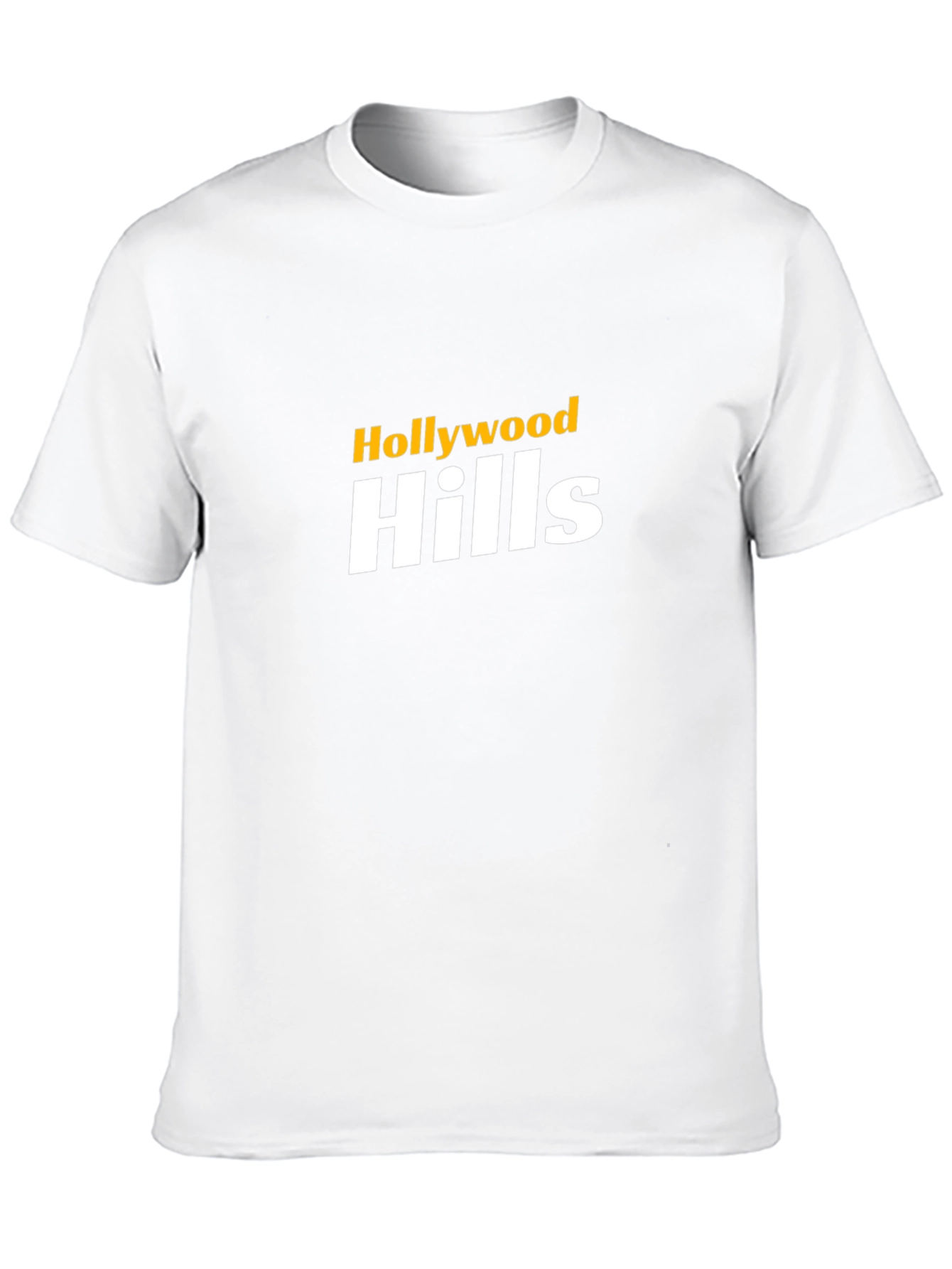 Hollywood Hills Graphic Tee - Black Cotton Blend T-Shirt