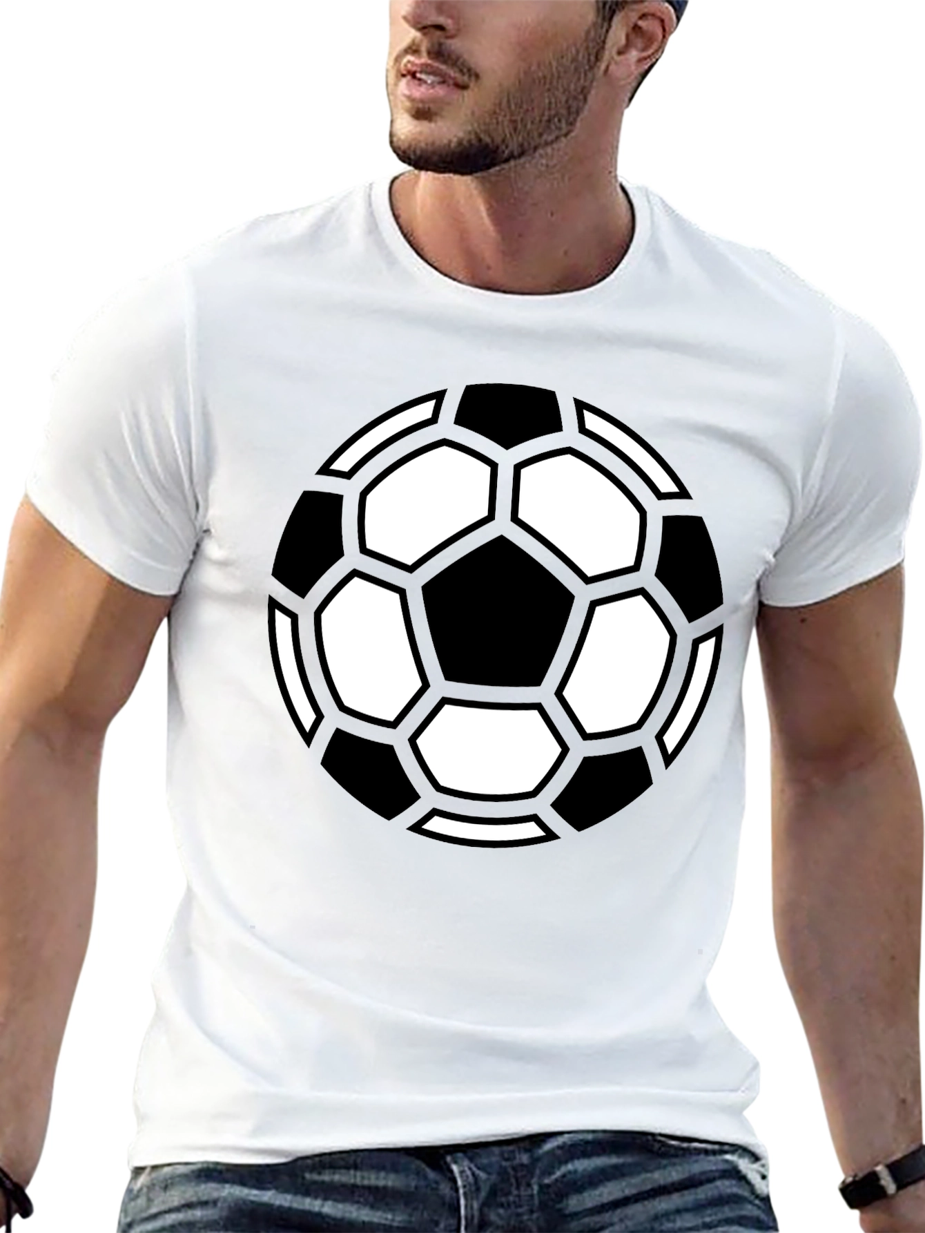 Soccer Ball Graphic Tee - Black