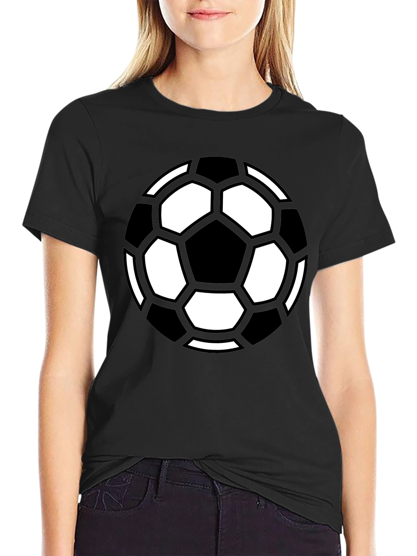 Soccer Ball Graphic Tee - Black
