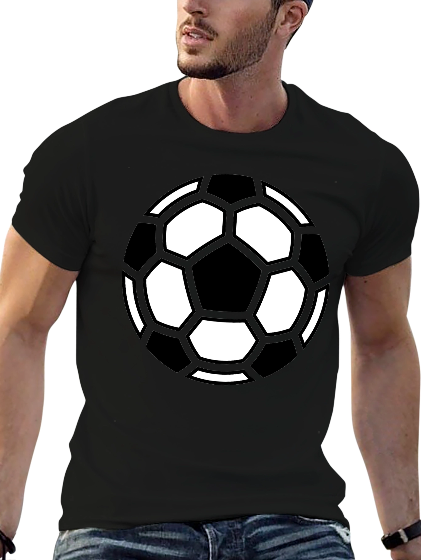 Soccer Ball Graphic Tee - Black