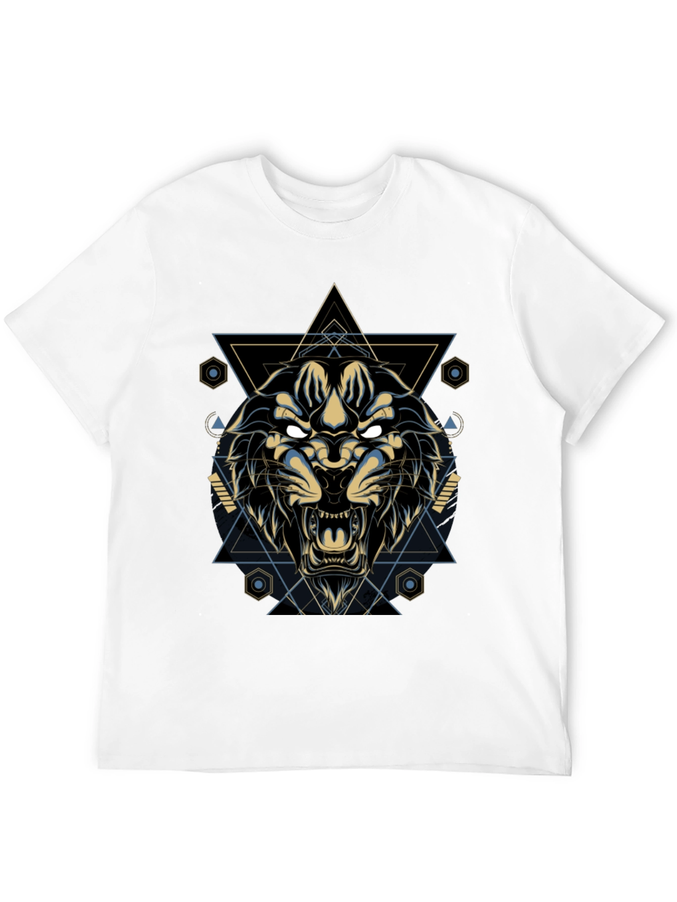 Geometric Lion Graphic Tee - Cool & Stylish