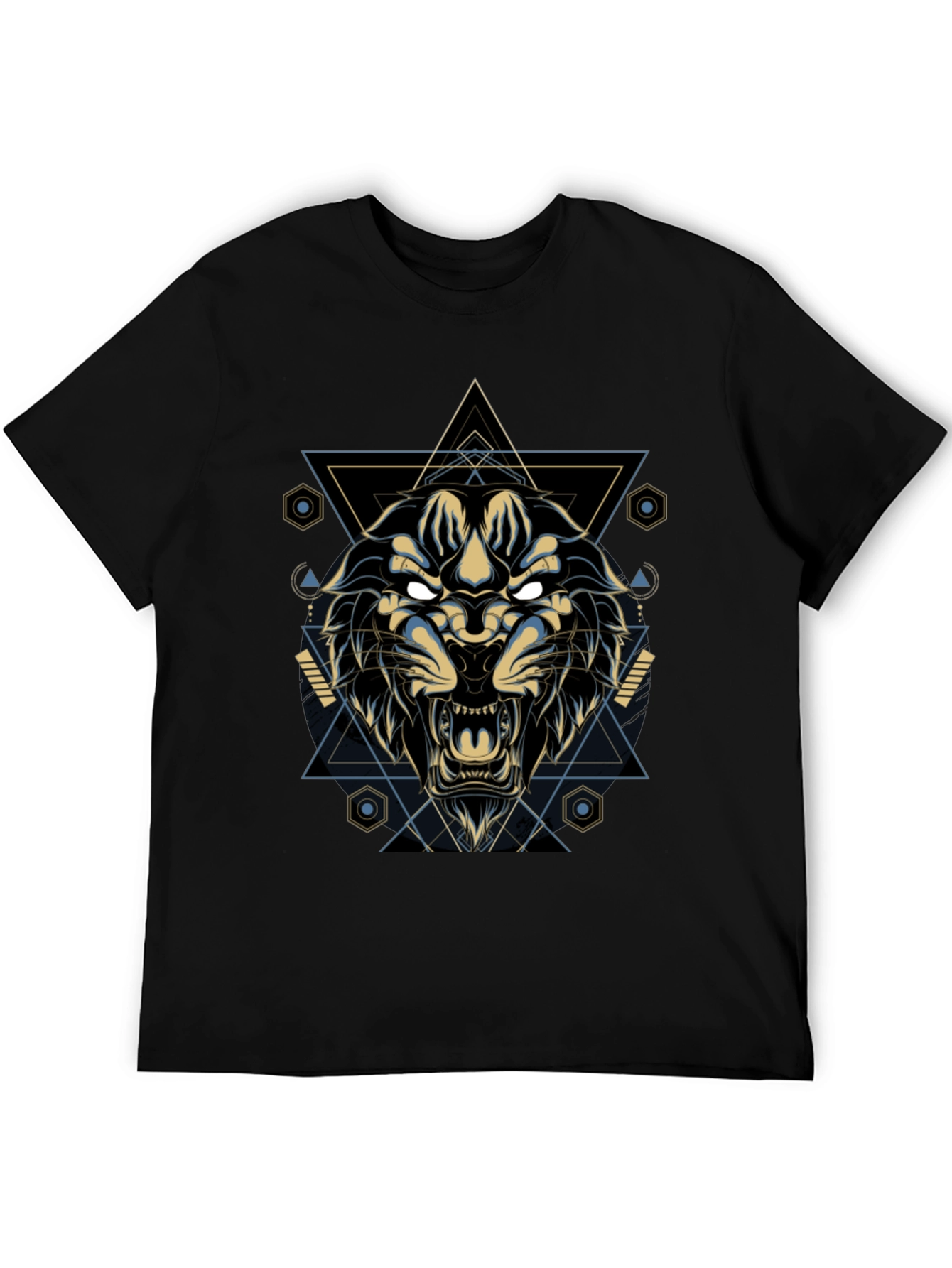Geometric Lion Graphic Tee - Cool & Stylish