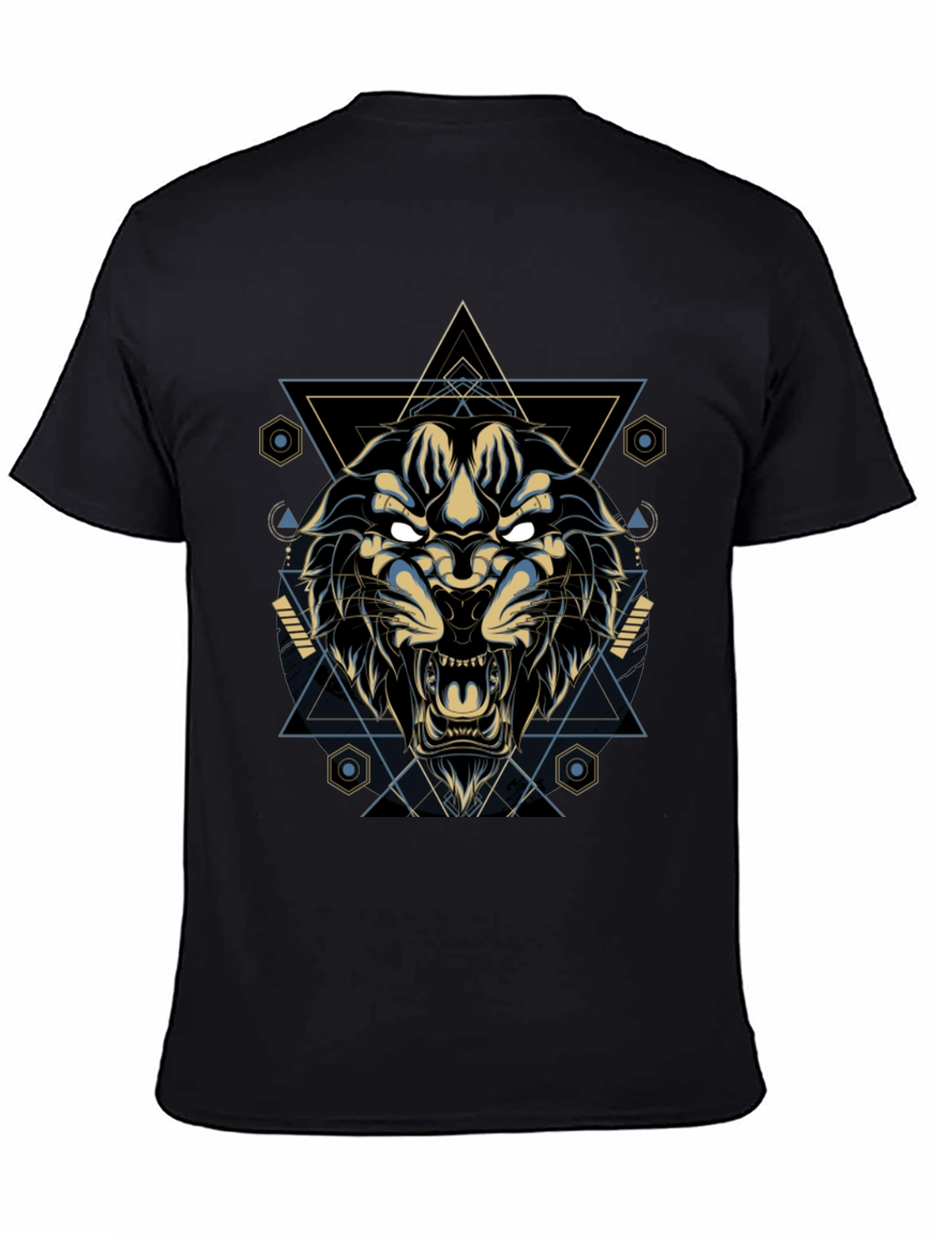 Geometric Lion Graphic Tee - Cool & Stylish