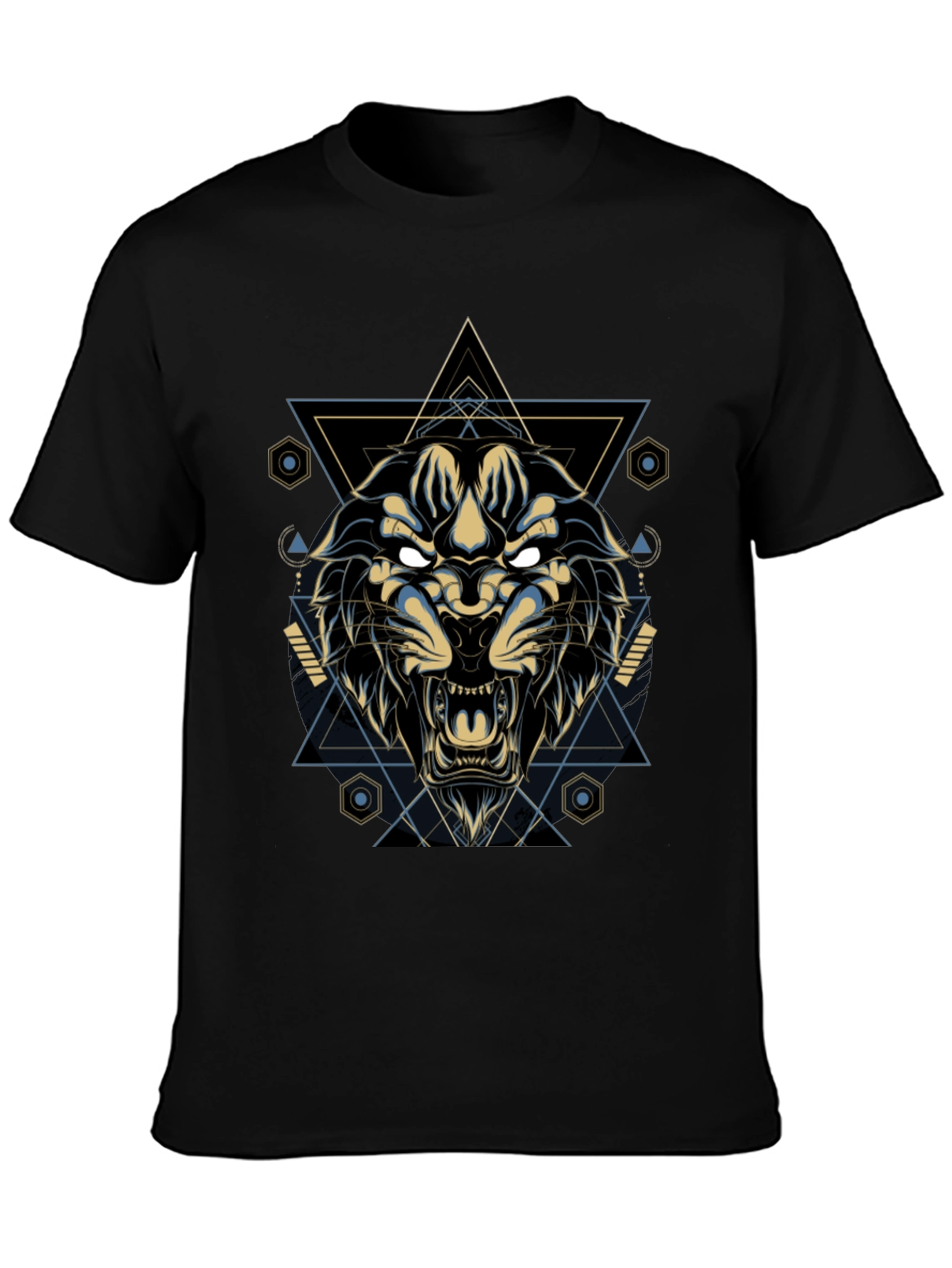 Geometric Lion Graphic Tee - Cool & Stylish