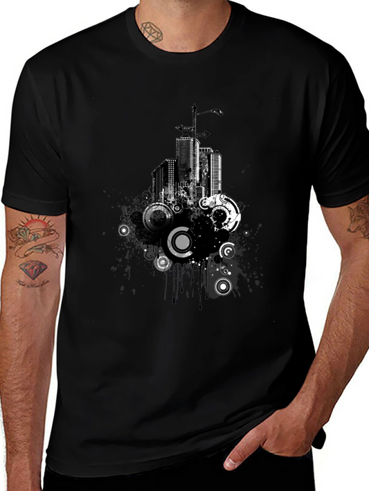 Urban Pulse Graphic Tee - Modern Cityscape Design