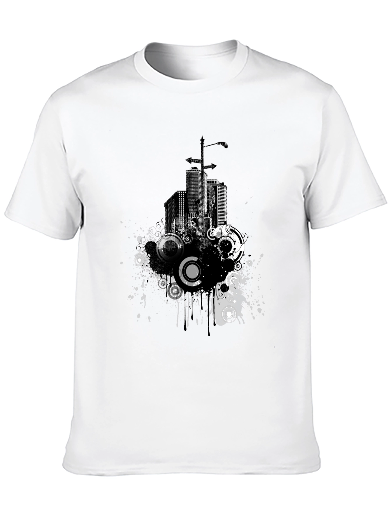 Urban Pulse Graphic Tee - Modern Cityscape Design