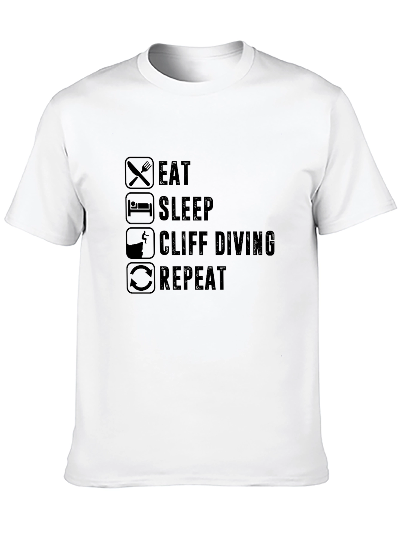 Eat Sleep Cliff Diving Repeat Graphic T-Shirt