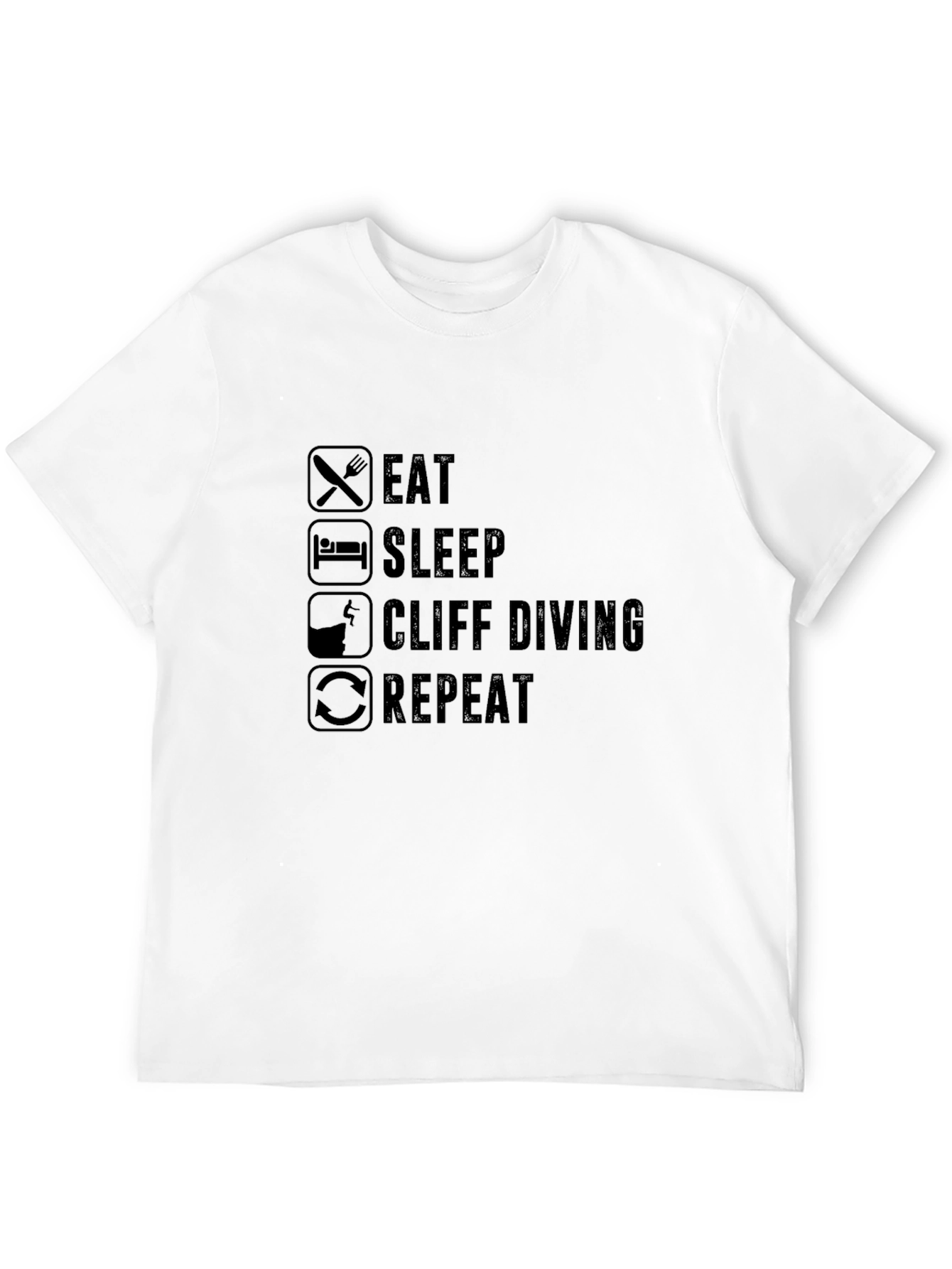 Eat Sleep Cliff Diving Repeat Graphic T-Shirt