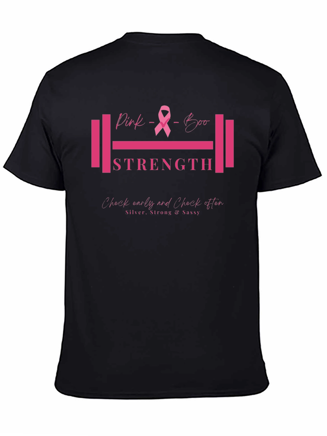 Pink Boo Strength Breast Cancer Awareness T-Shirt