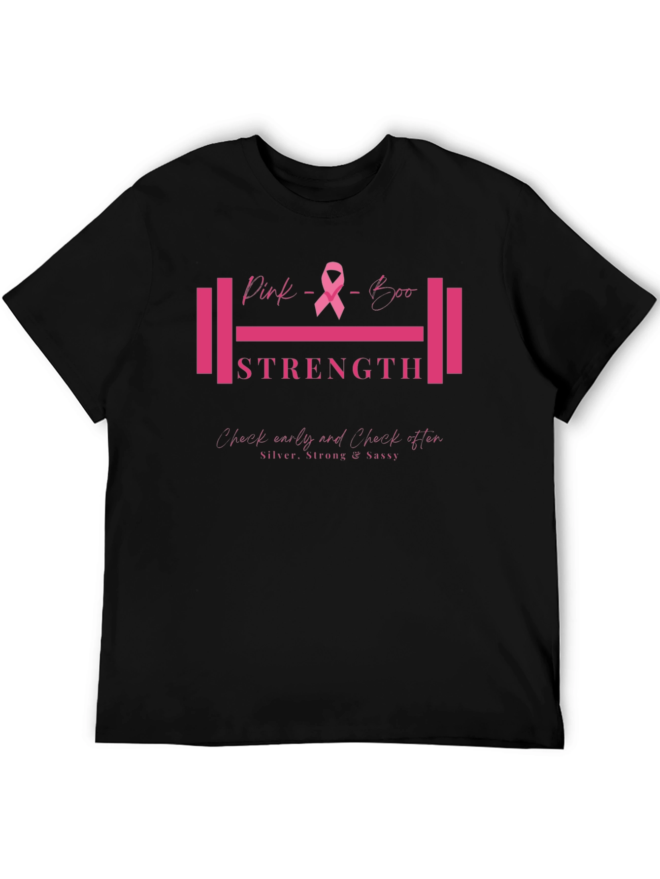 Pink Boo Strength Breast Cancer Awareness T-Shirt