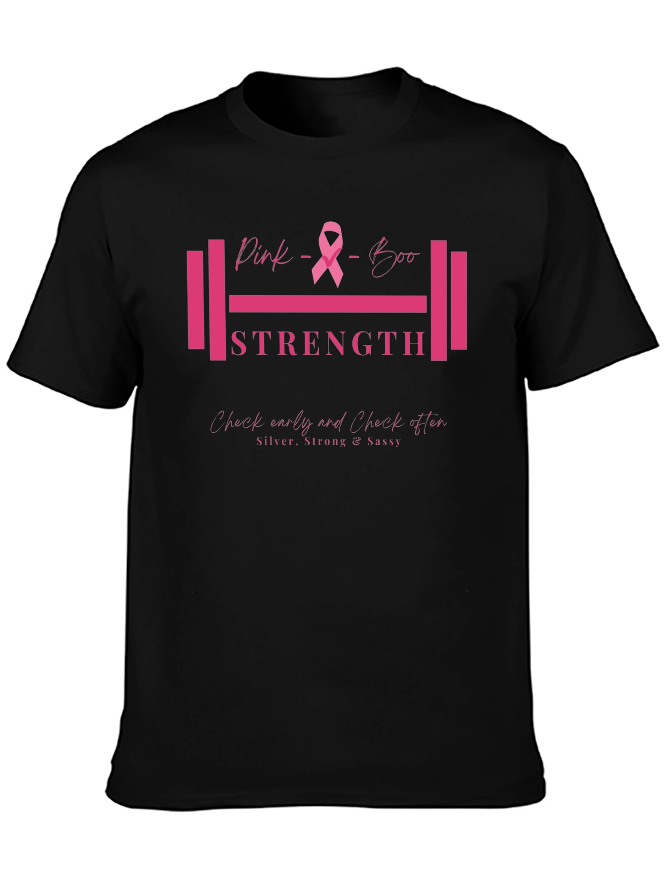 Pink Boo Strength Breast Cancer Awareness T-Shirt
