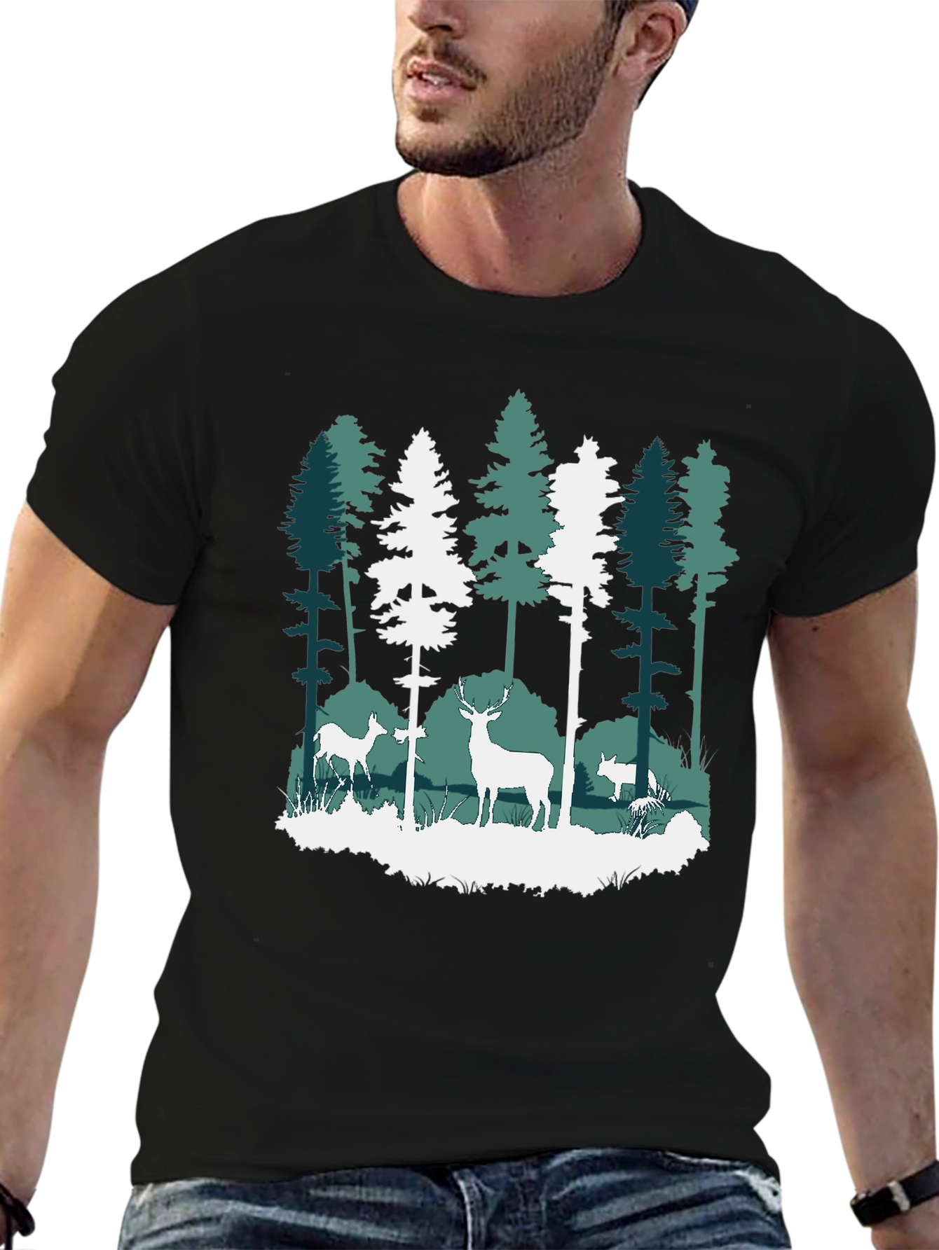 Nature Deer Forest Graphic Tee