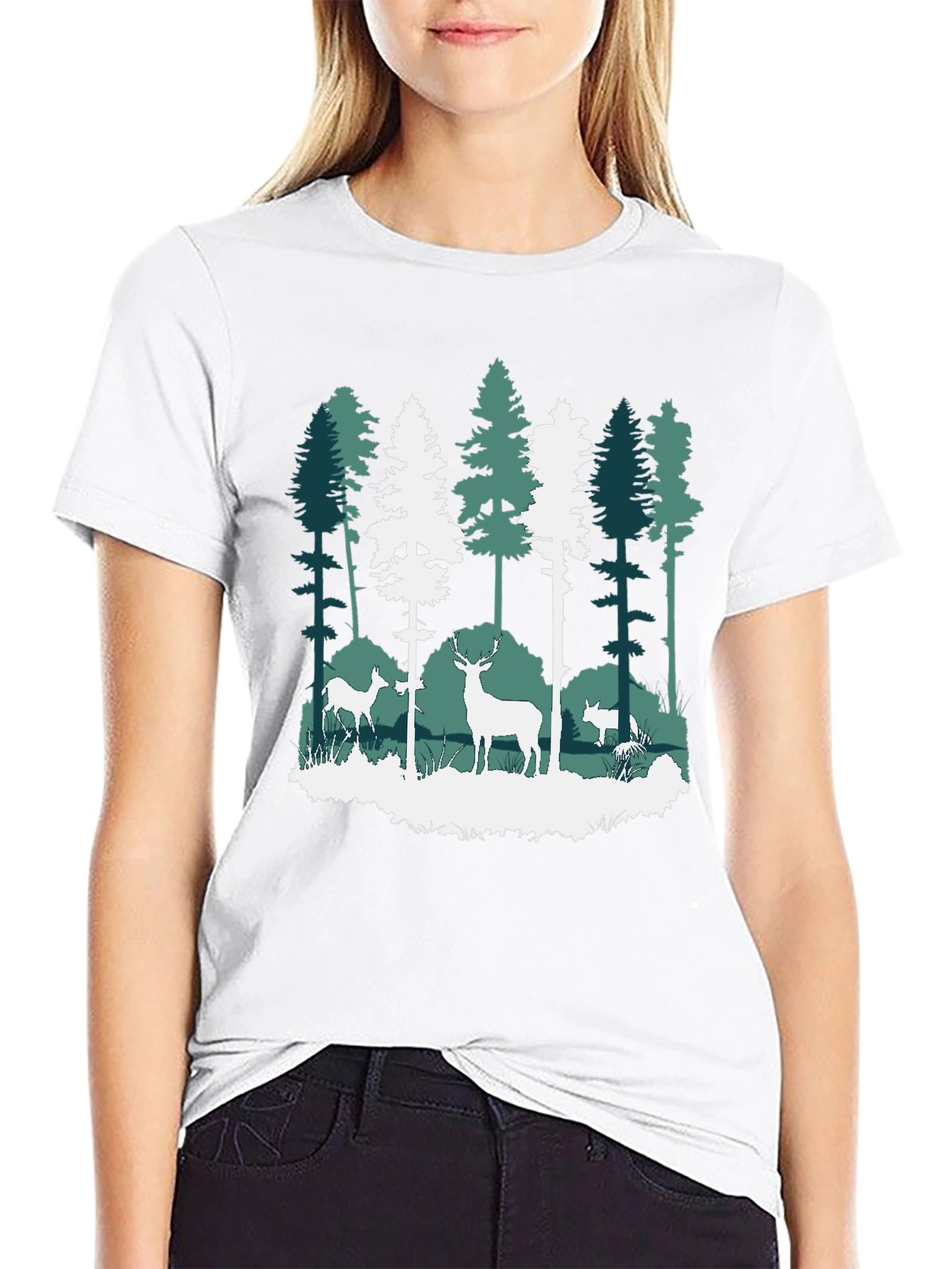 Nature Deer Forest Graphic Tee