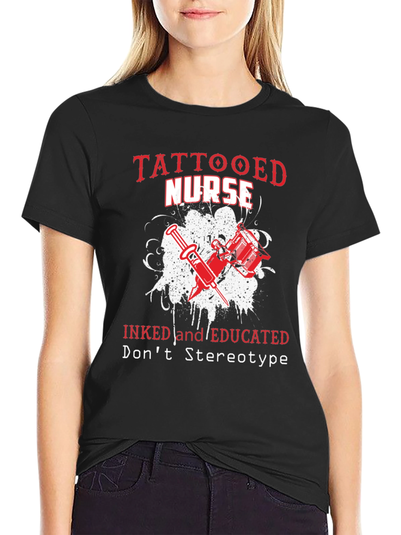 Tattooed Nurse Graphic Tee - Inked & Educated T-Shirt