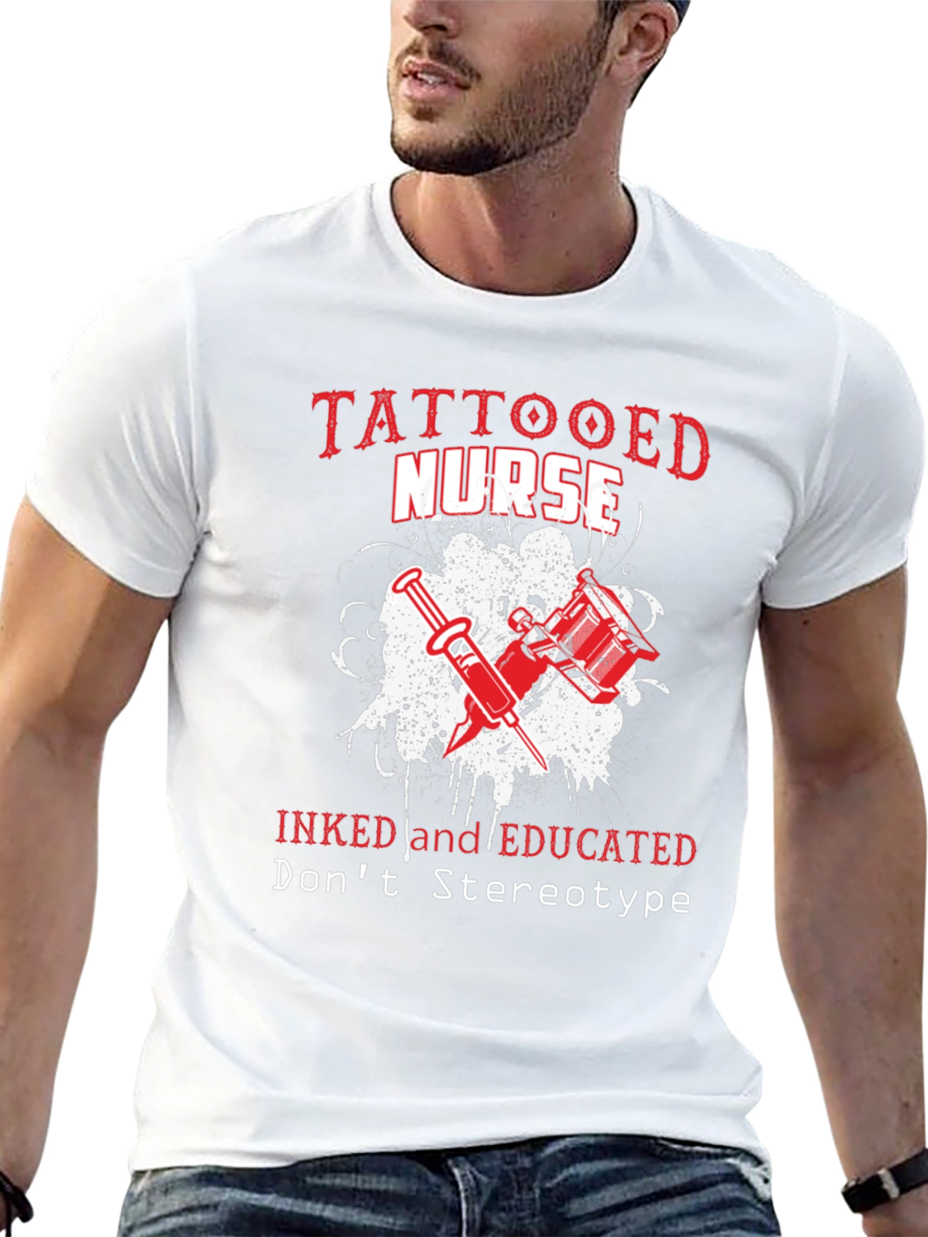 Tattooed Nurse Graphic Tee - Inked & Educated T-Shirt