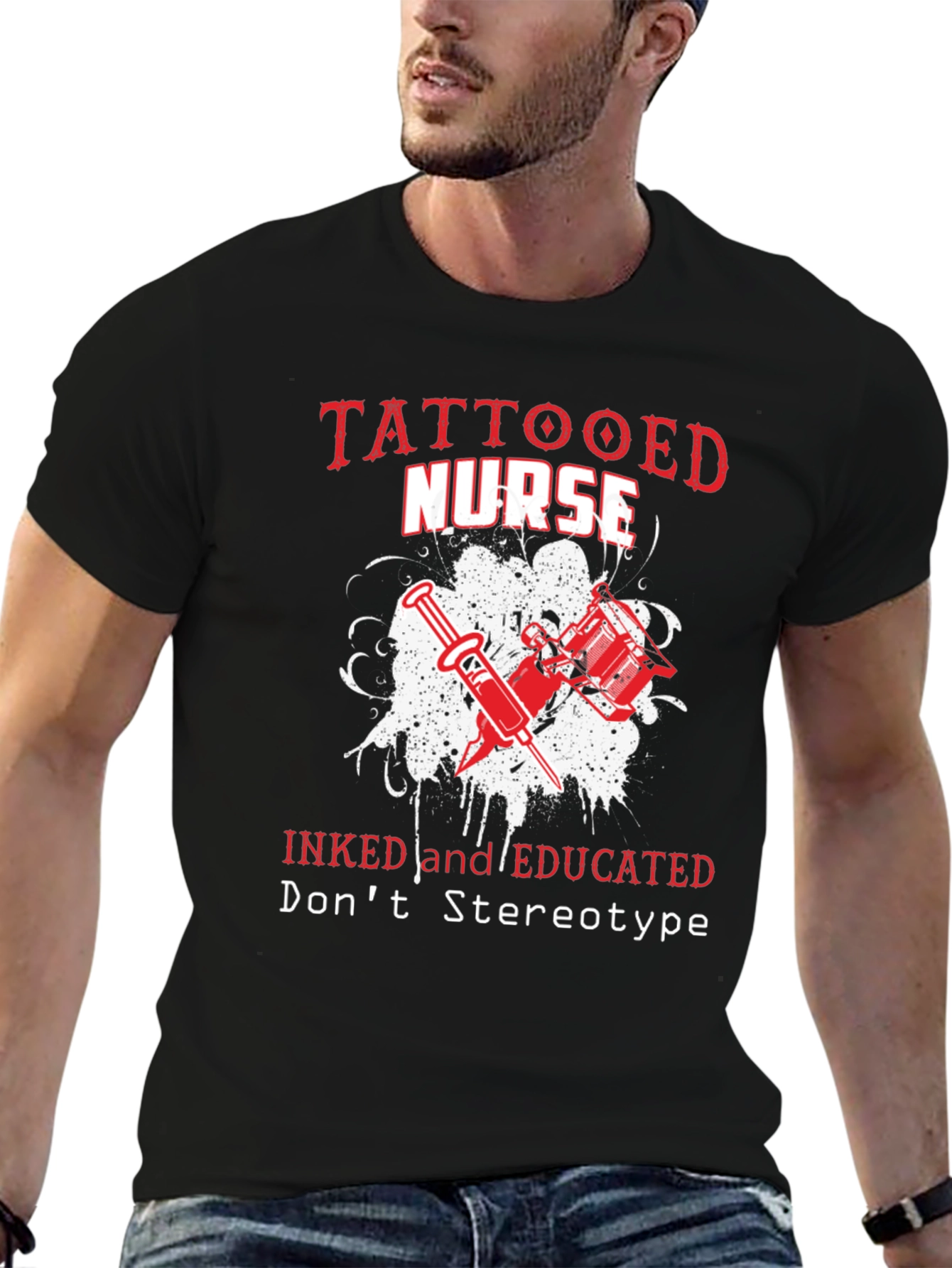 Tattooed Nurse Graphic Tee - Inked & Educated T-Shirt