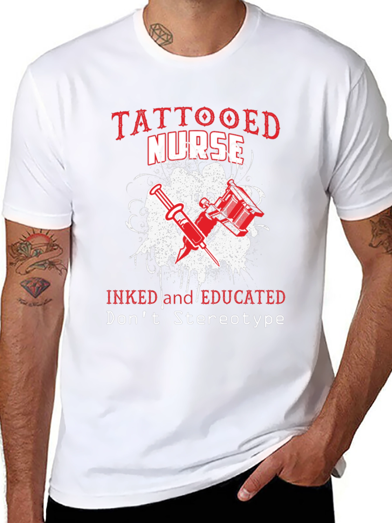 Tattooed Nurse Graphic Tee - Inked & Educated T-Shirt