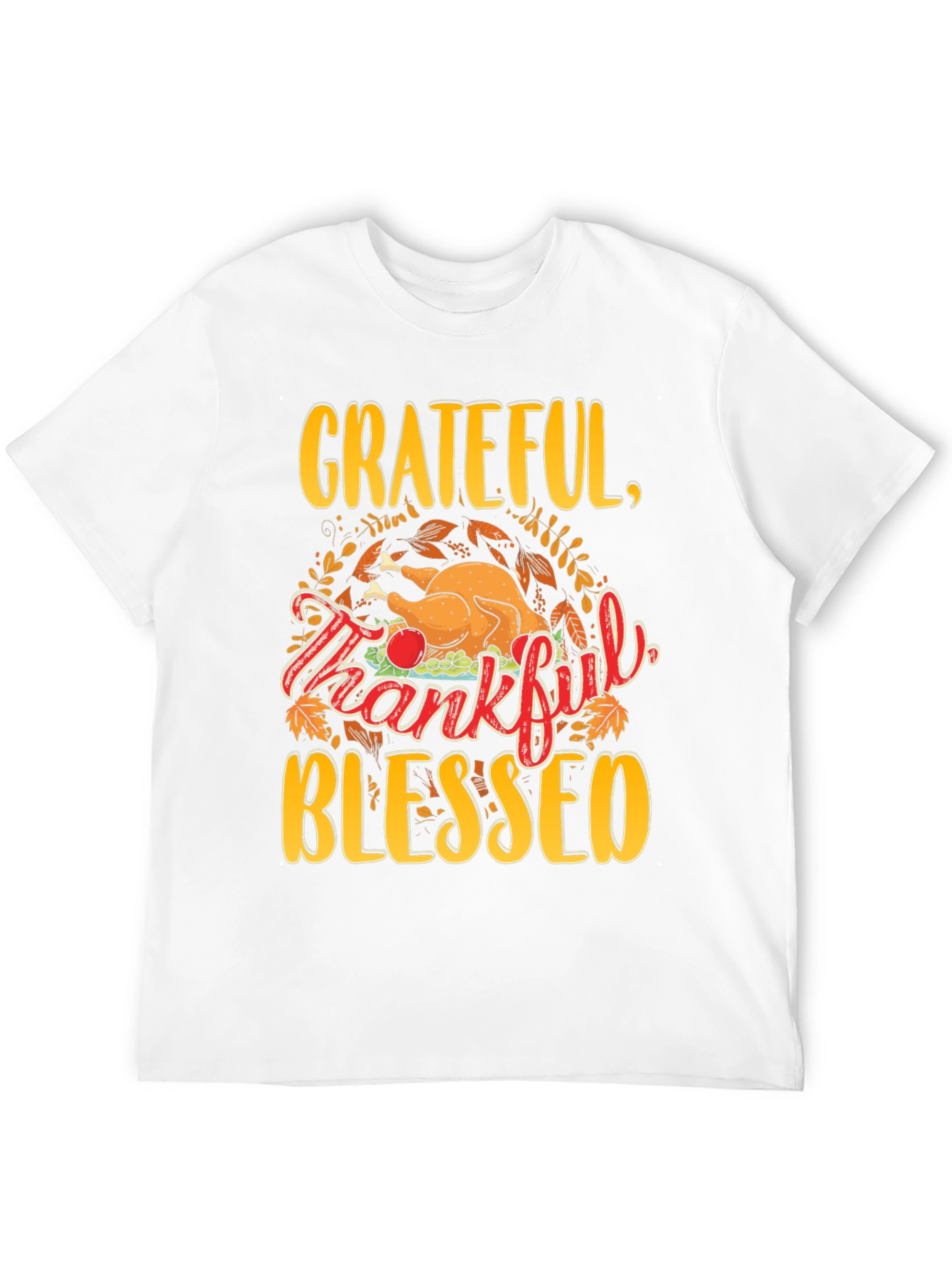 Grateful Thankful Blessed Thanksgiving T-Shirt